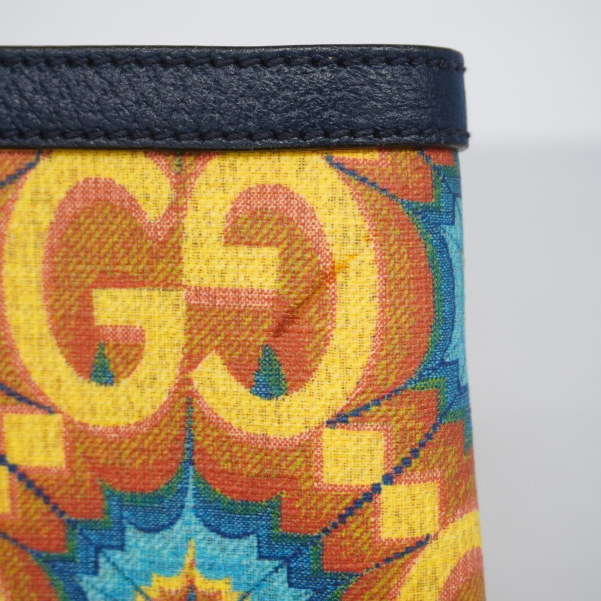 Gucci Navy Yellow Pvc Tote Bag (Pre-Owned)