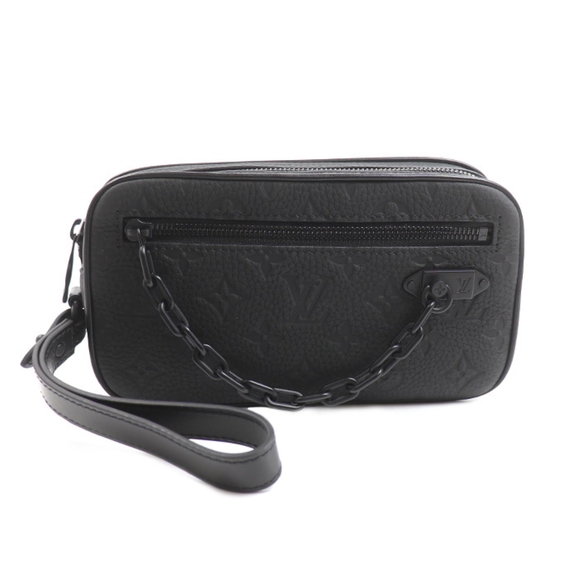 Louis Vuitton Black Leather Clutch Bag (Pre-Owned)