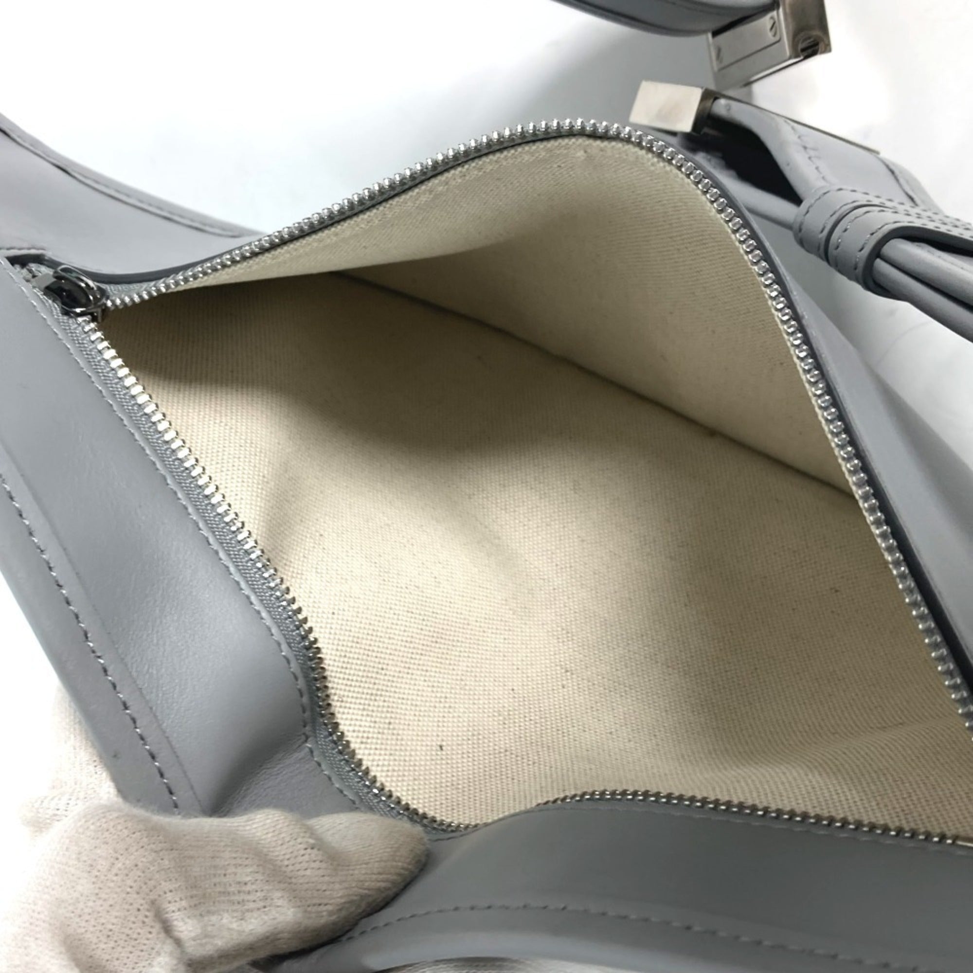 Burberry Gray Leather Fanny Pack (Pre-Owned)