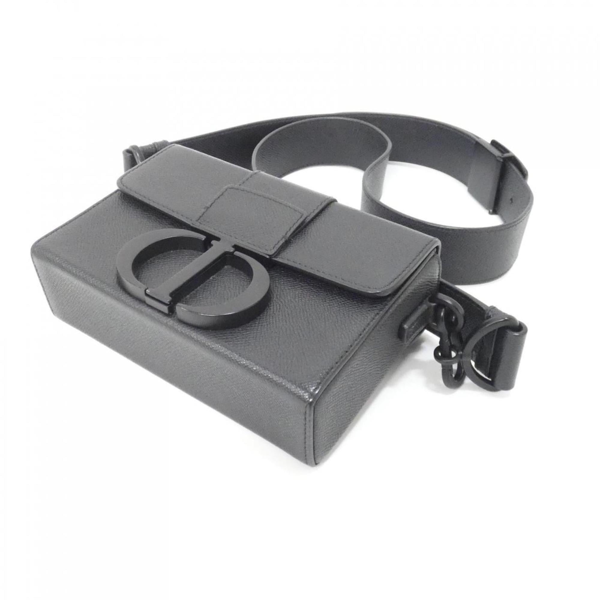Christian Dior Black Leather Handbag Shoulder Bag (Pre-Owned)