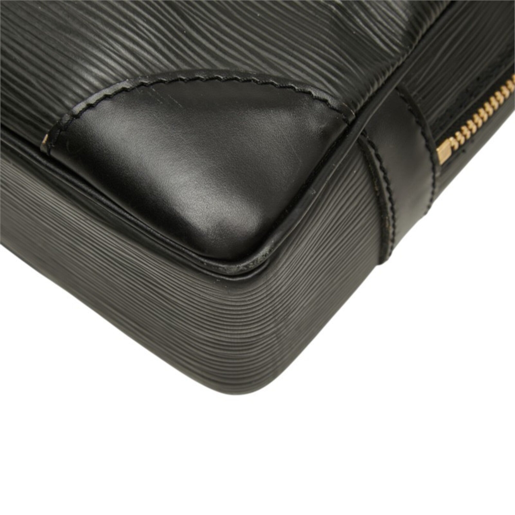 Louis Vuitton Black Noir Leather Briefcase Handbag (Pre-Owned)