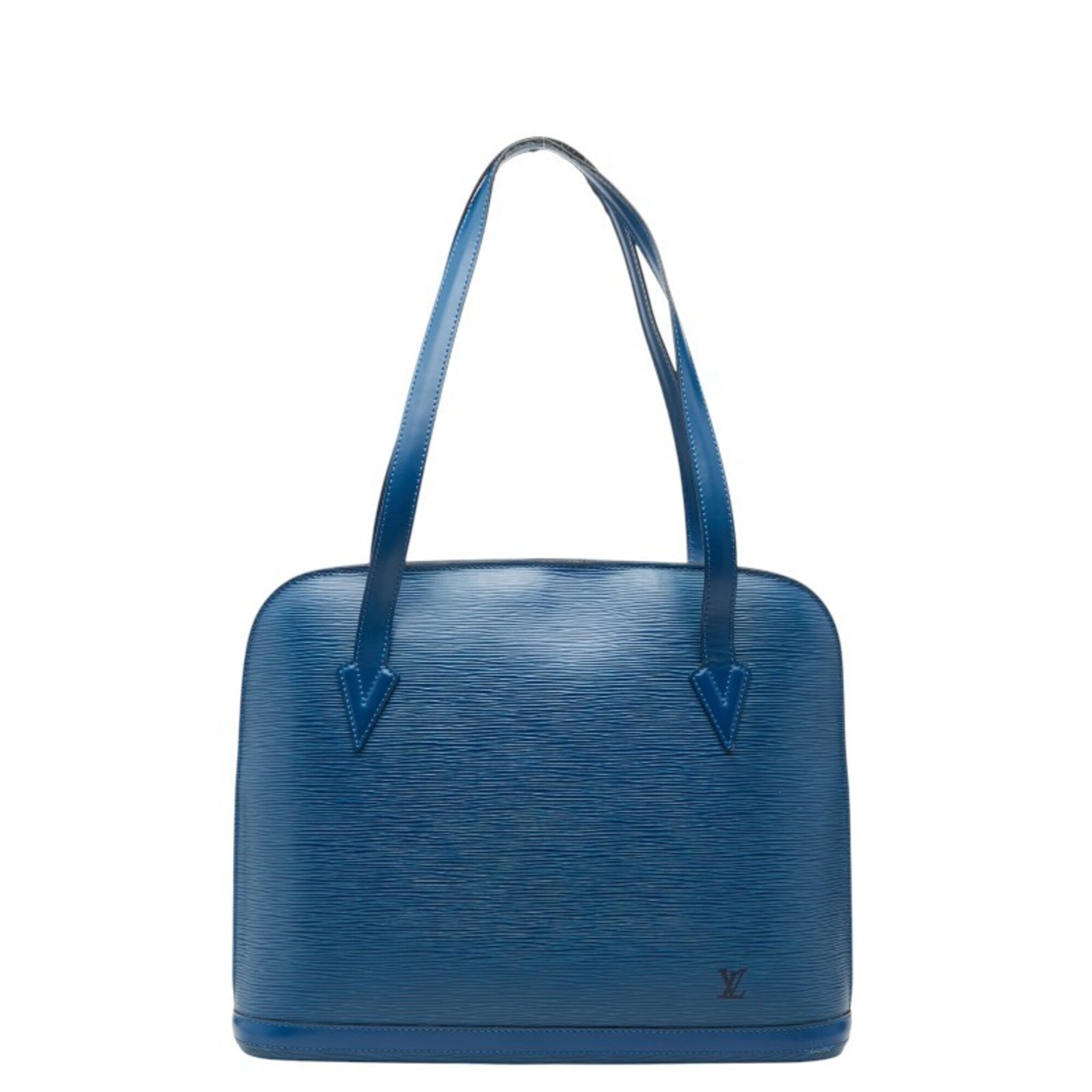 Louis Vuitton Toledo Blue Leather Shoulder Bag Tote Bag (Pre-Owned)