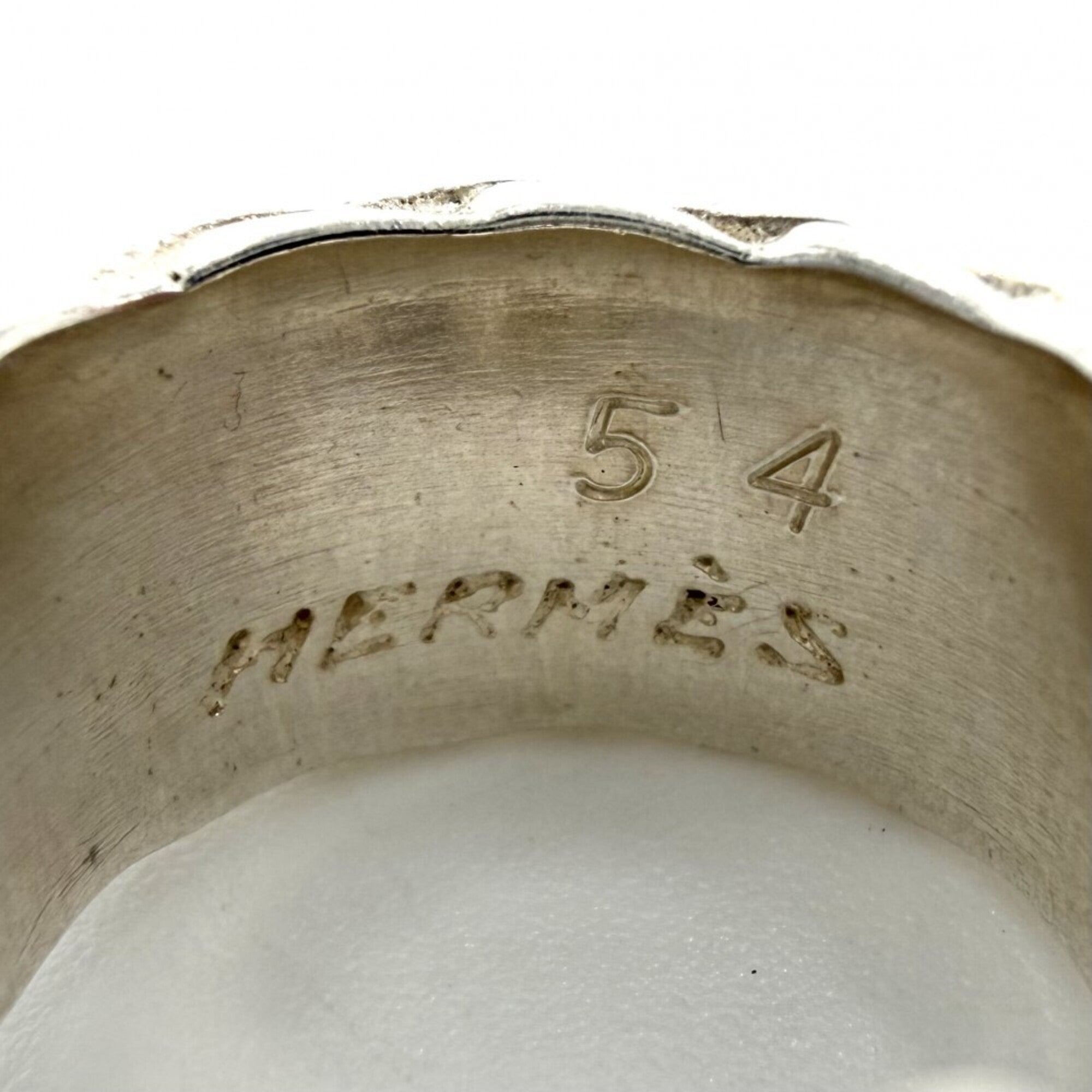 Hermes Silver 925 Band Ring (Pre-Owned)