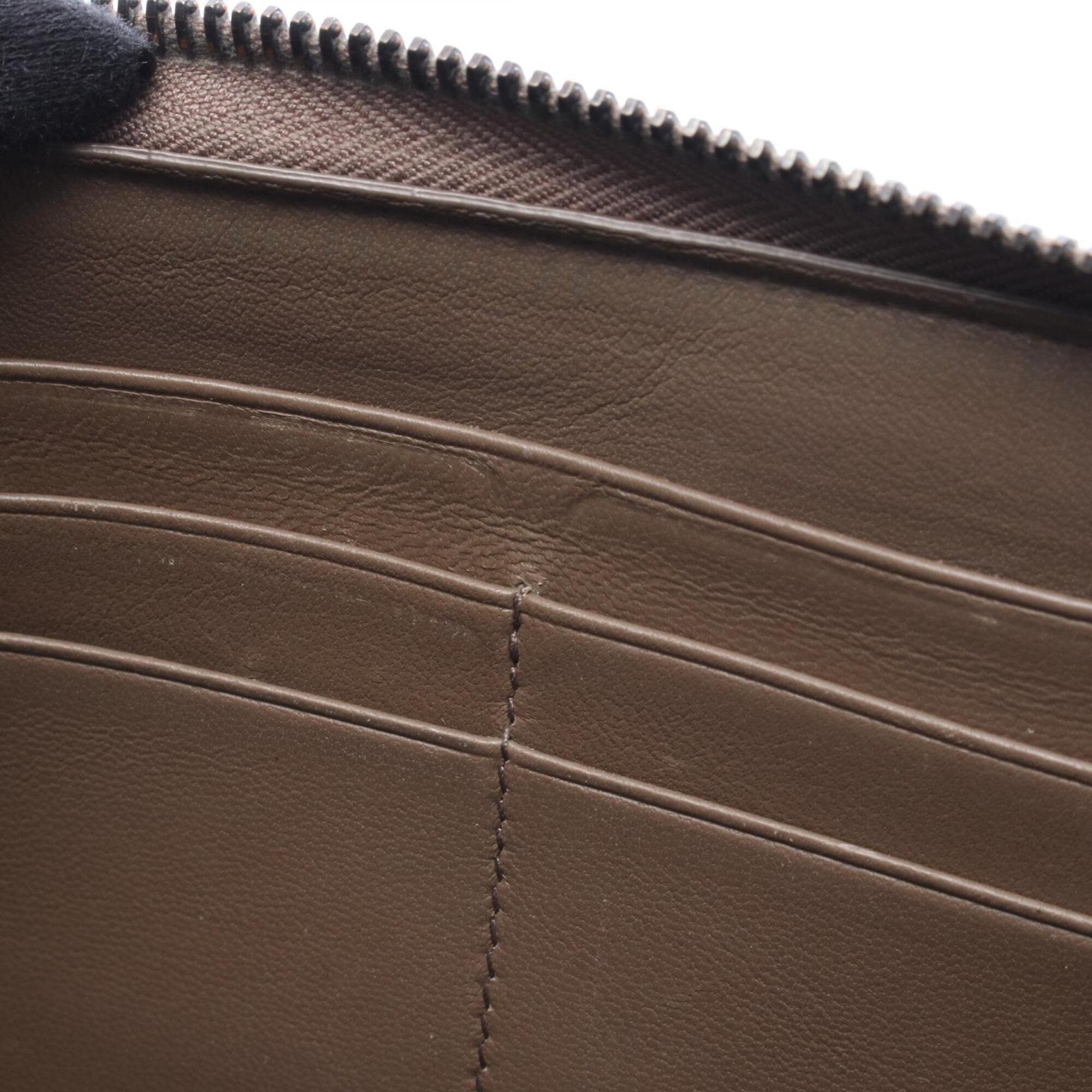 Bottega Veneta Gray Leather Long Wallet (Bi-Fold) (Pre-Owned)