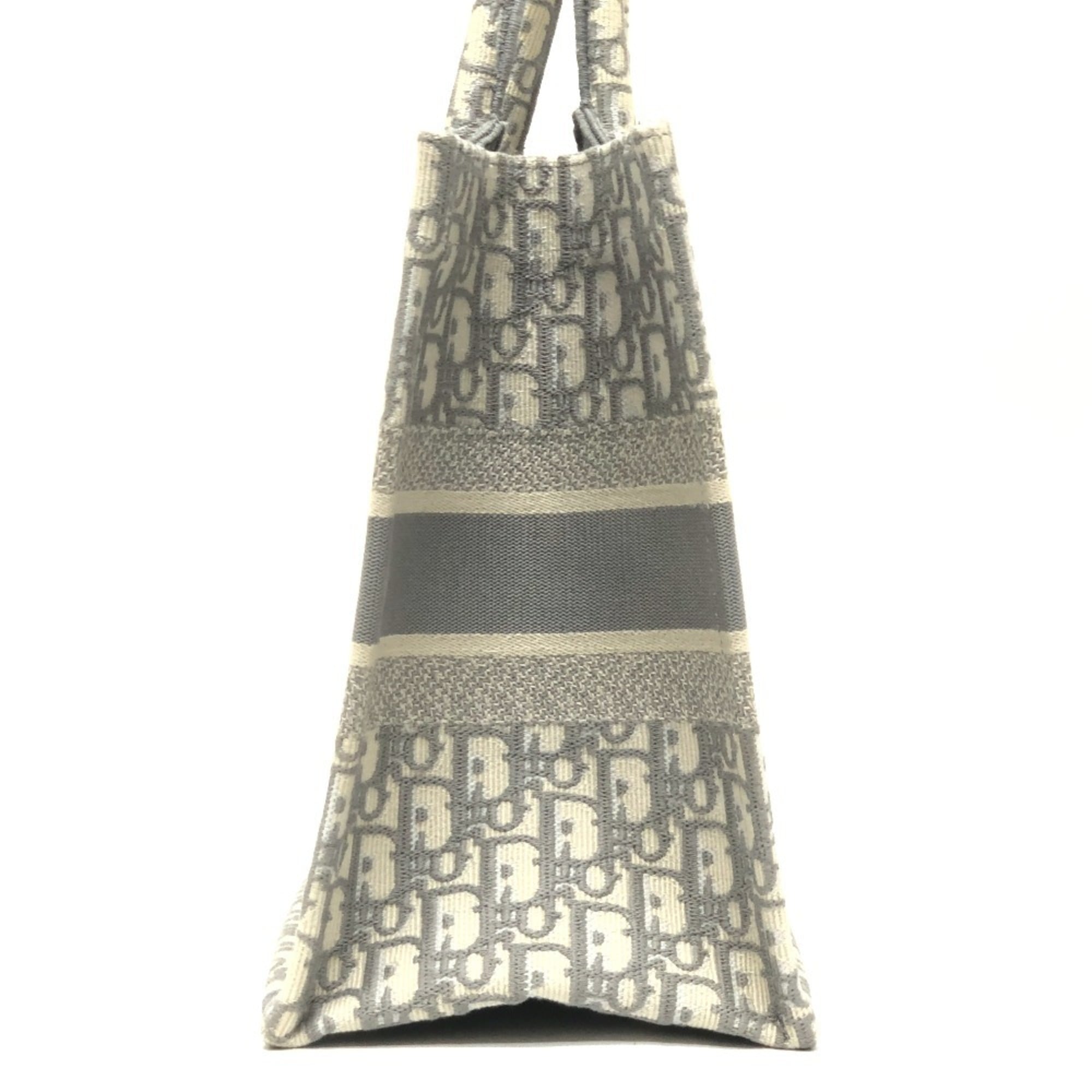 Christian Dior Gray Yellow Canvas Handbag Tote Bag (Pre-Owned)