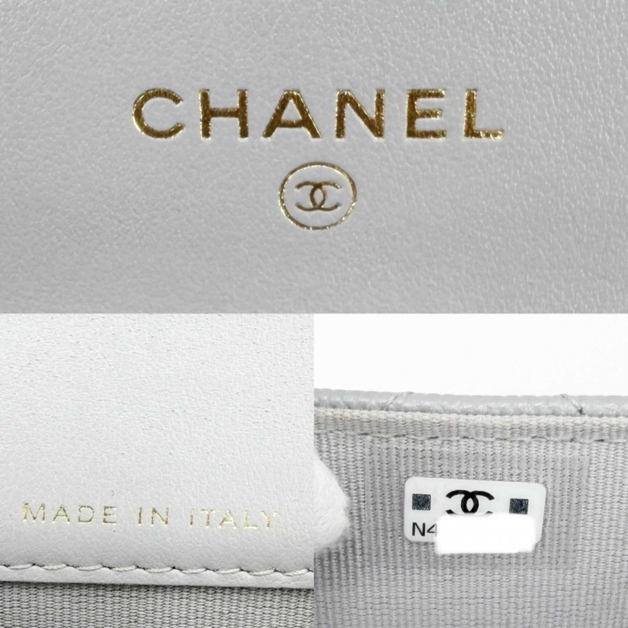 Chanel Gray Grained Calfskin Shoulder Bag (Pre-Owned)