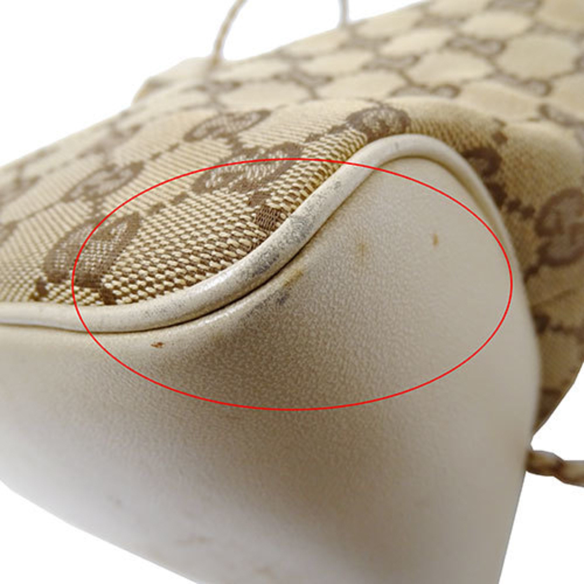 Gucci Beige Gg Canvas Handbag Shoulder Bag (Pre-Owned)
