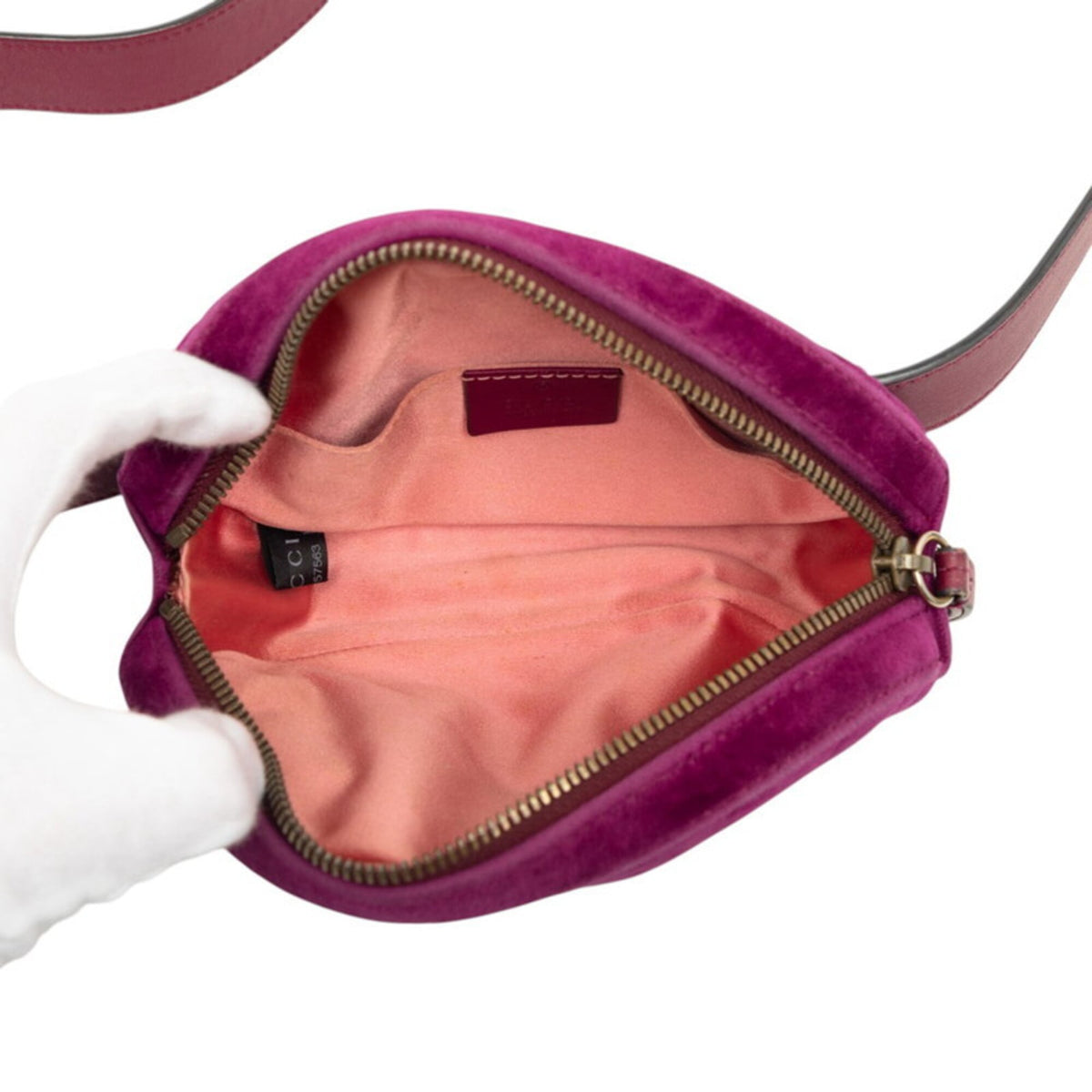Gucci Gg Marmont Purple Velvet Leather Shoulder Bag Sling Bag (Pre-Owned)