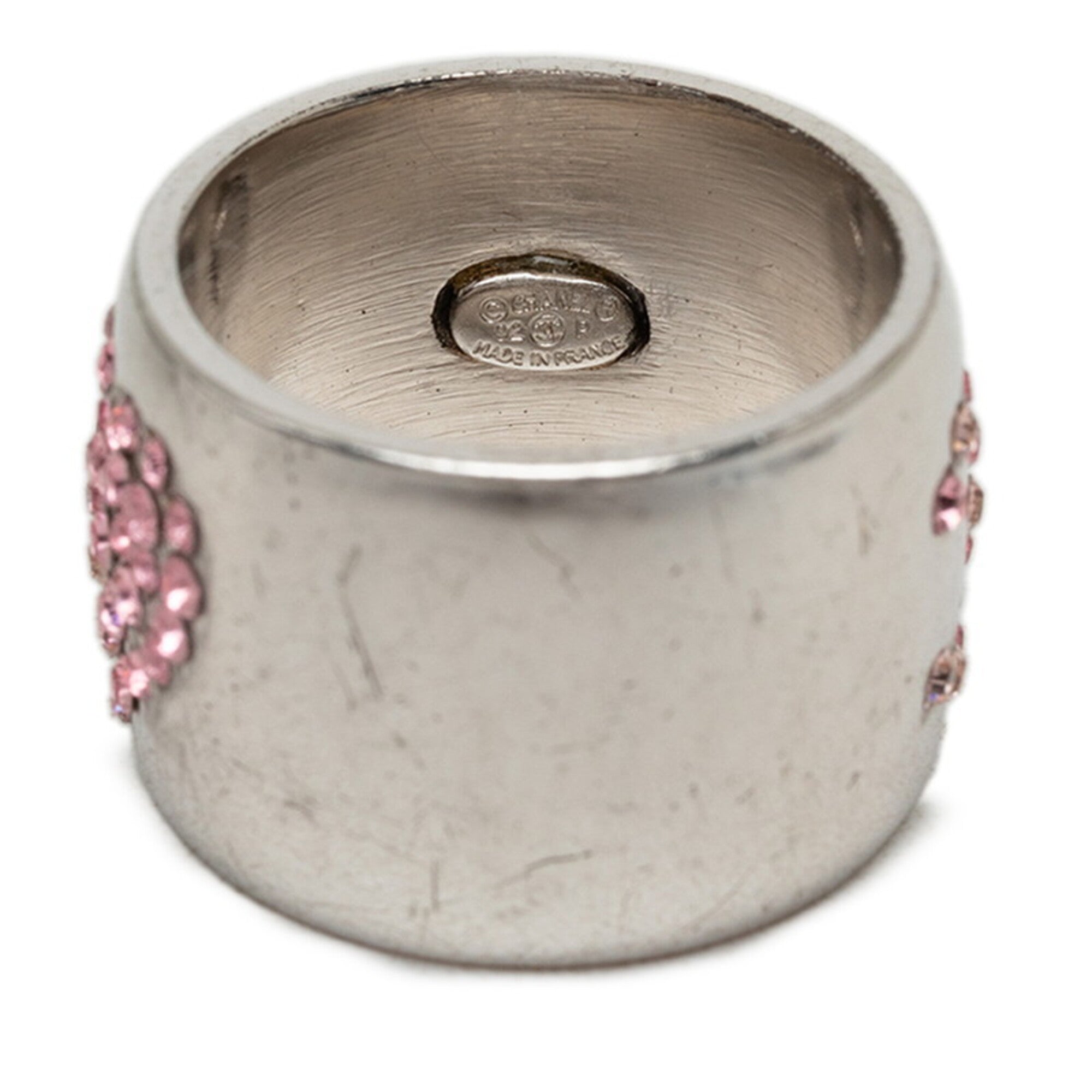 Chanel Metal Rhinestone Band Ring (Pre-Owned)