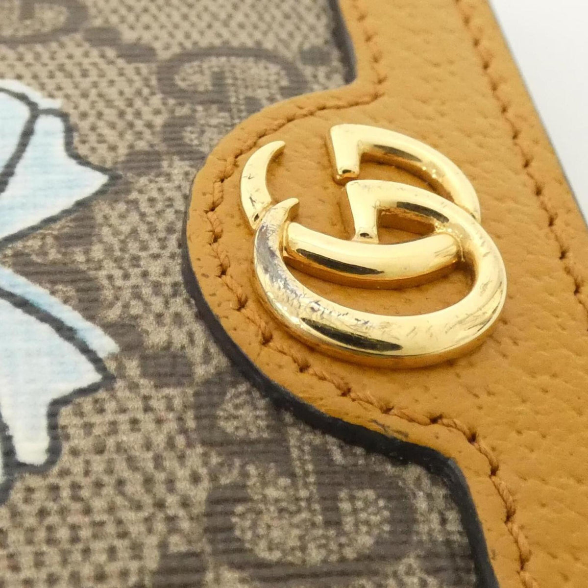Gucci Beige Mustard Gg Supreme Canvas Leather Wallet (Bi-Fold) (Pre-Owned)