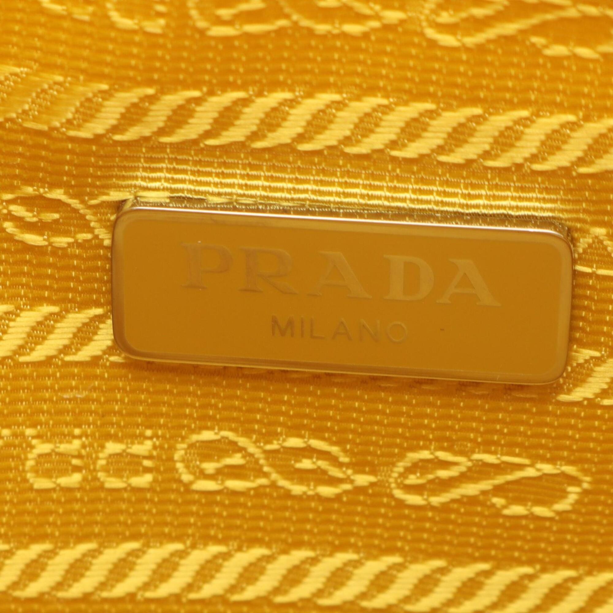 Prada Yellow Nylon Saffiano Triangle Handbag (Pre-Owned)