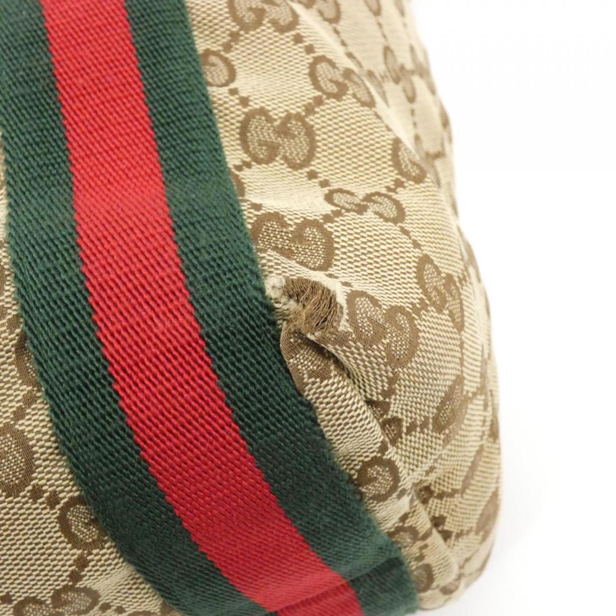 Gucci Beige Brown Gg Canvas Handbag (Pre-Owned)