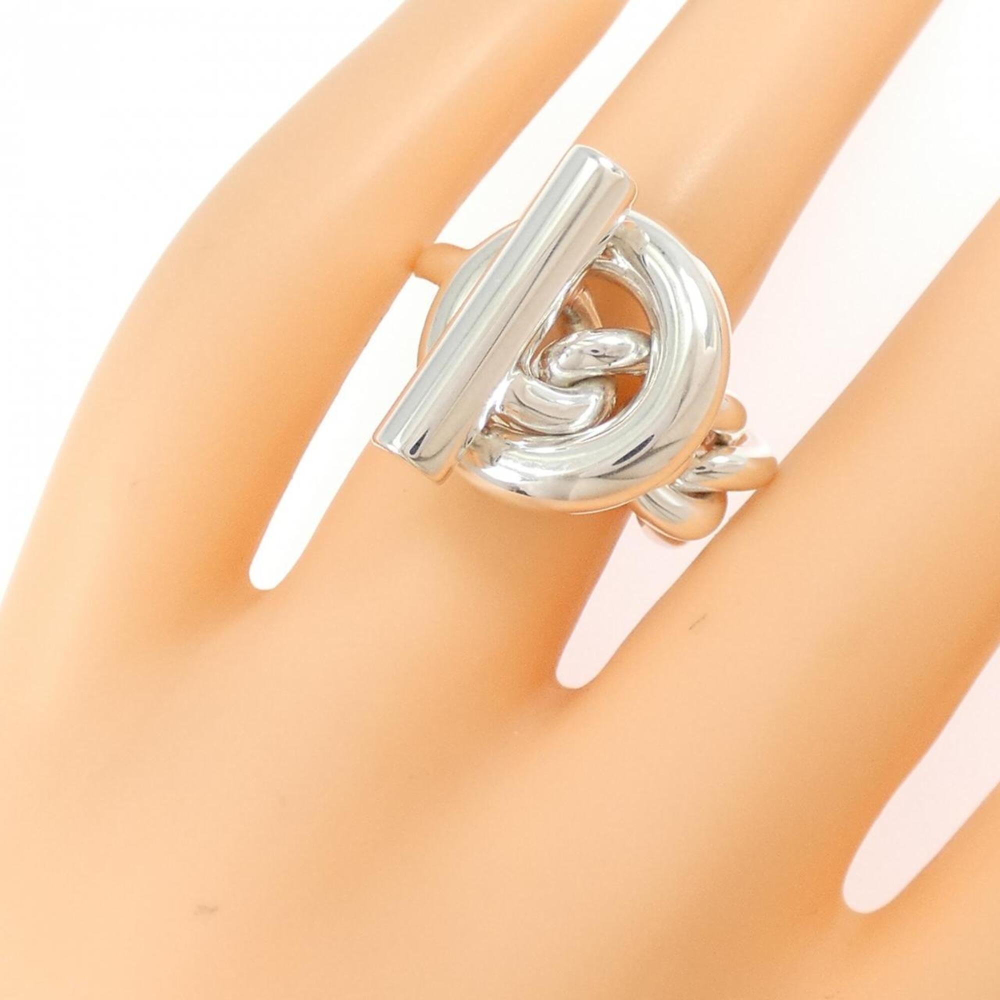 Hermes Silver 925 Band Ring (Pre-Owned)