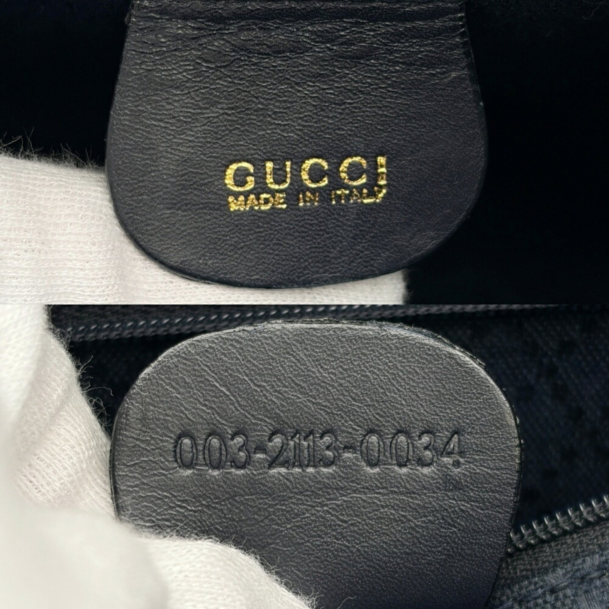 Gucci Navy Suede Leather Shoulder Bag Sling Bag (Pre-Owned)