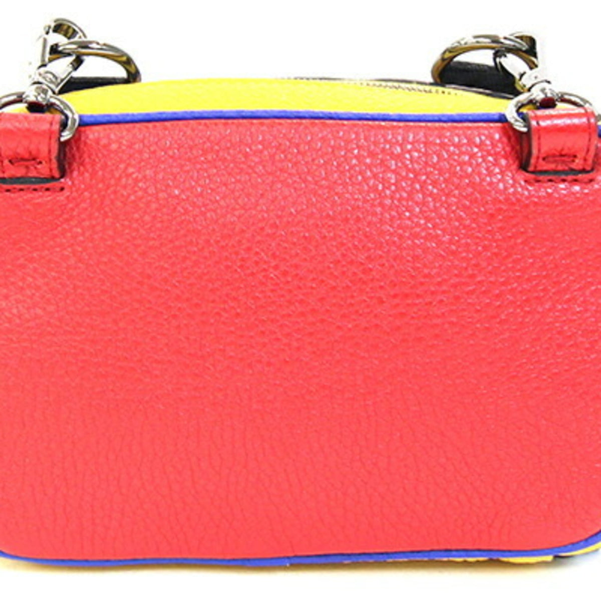 Fendi Blue Red Color Yellow Leather Pochette Shoulder Bag (Pre-Owned)