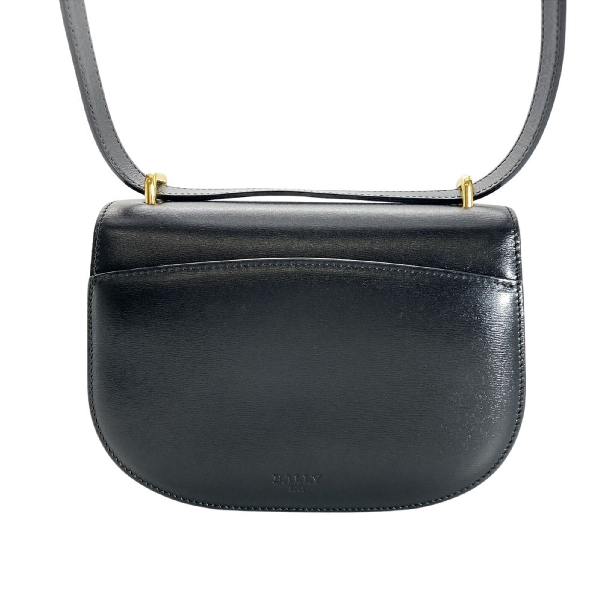 Bally Black Leather Crossbody Bag Shoulder Bag (Pre-Owned)