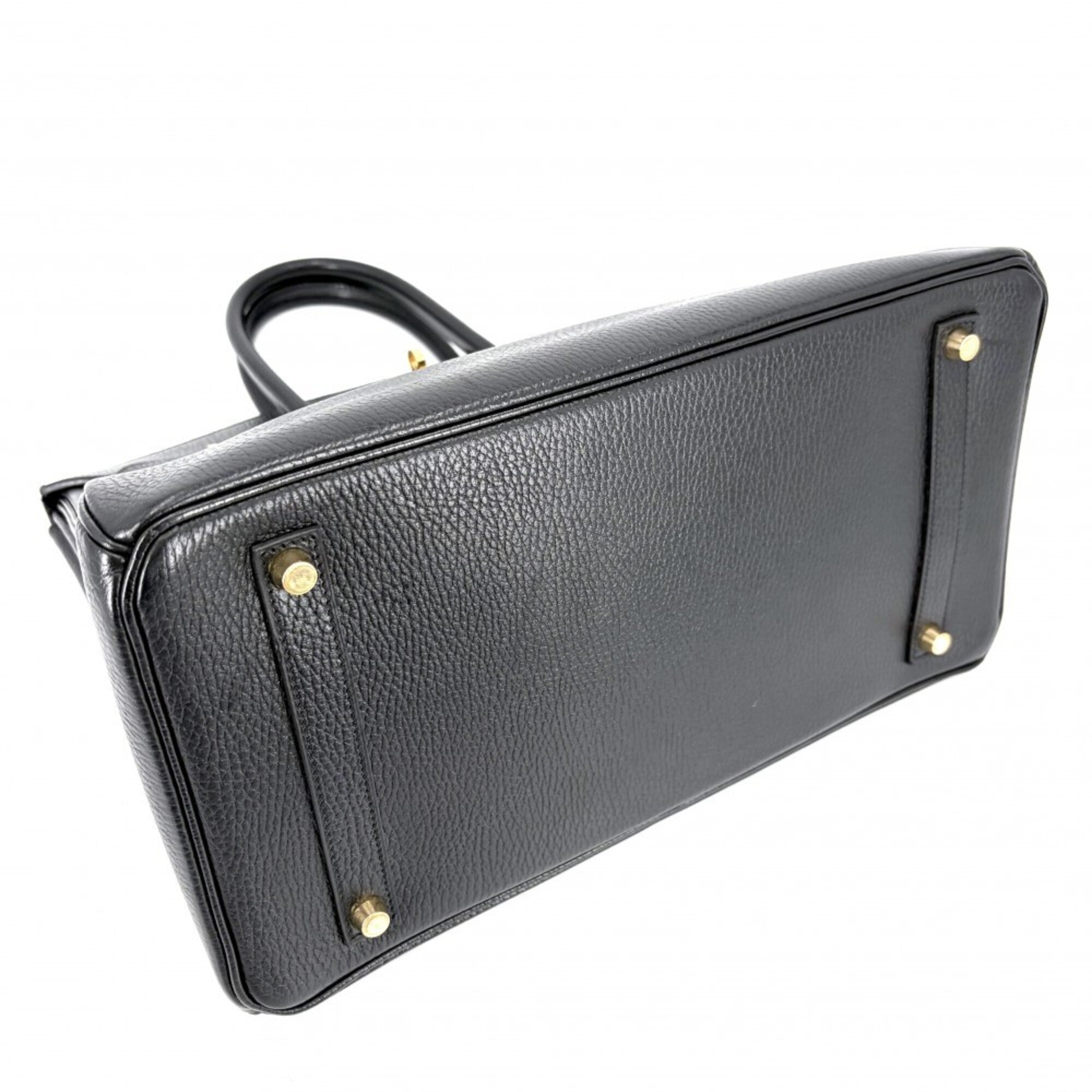 Hermes Black Leather Handbag (Pre-Owned)