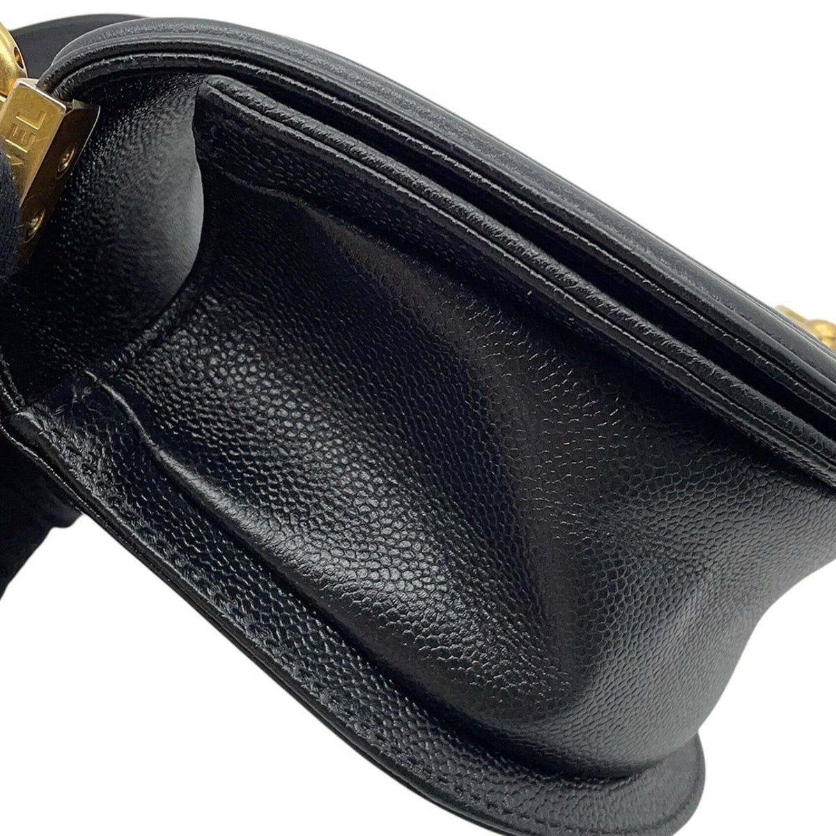 Chanel Black Grained Calfskin Handbag Shoulder Bag (Pre-Owned)