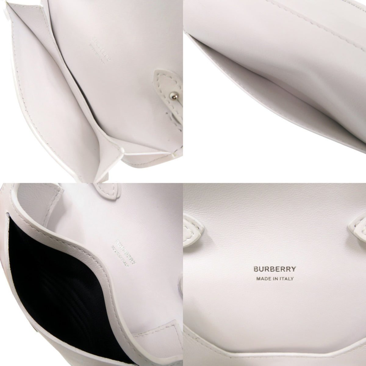 Burberry White Leather Shoulder Bag (Pre-Owned)