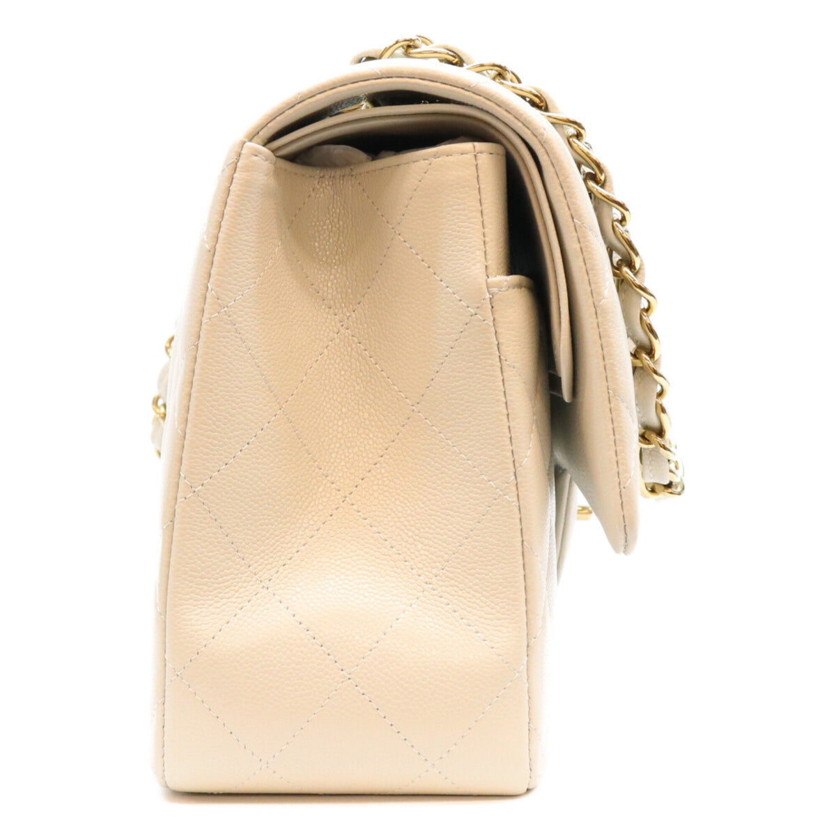 Chanel Gray Grained Calfskin Shoulder Bag (Pre-Owned)