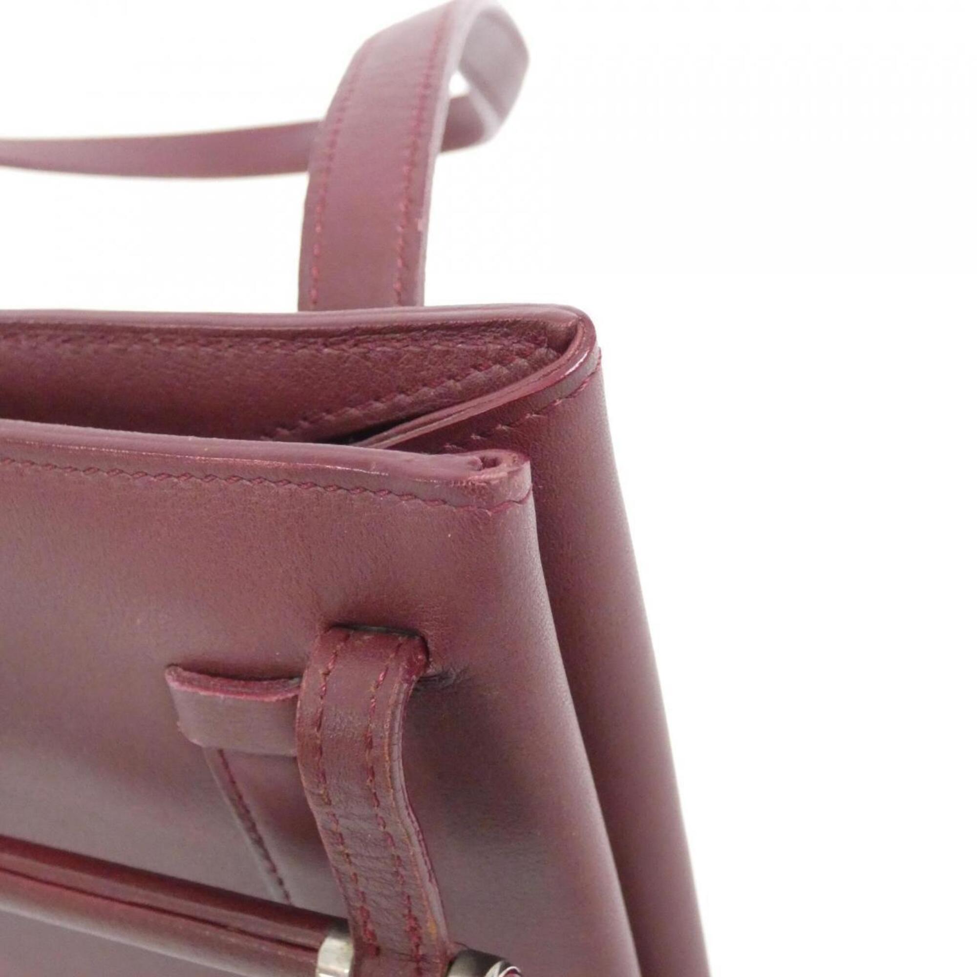 Cartier Bordeaux Leather Shoulder Bag (Pre-Owned)