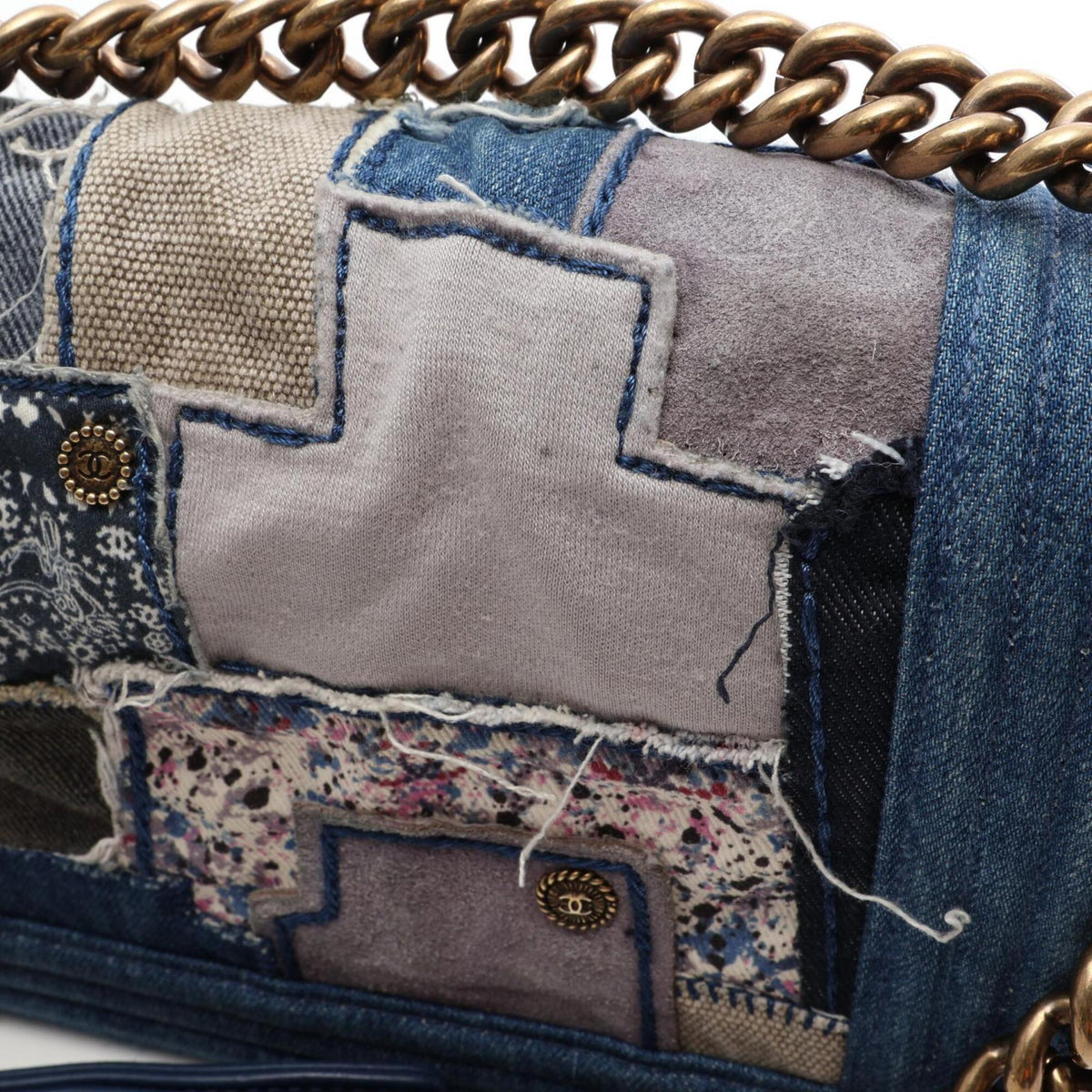 Chanel Blue Denim Handbag Shoulder Bag (Pre-Owned)