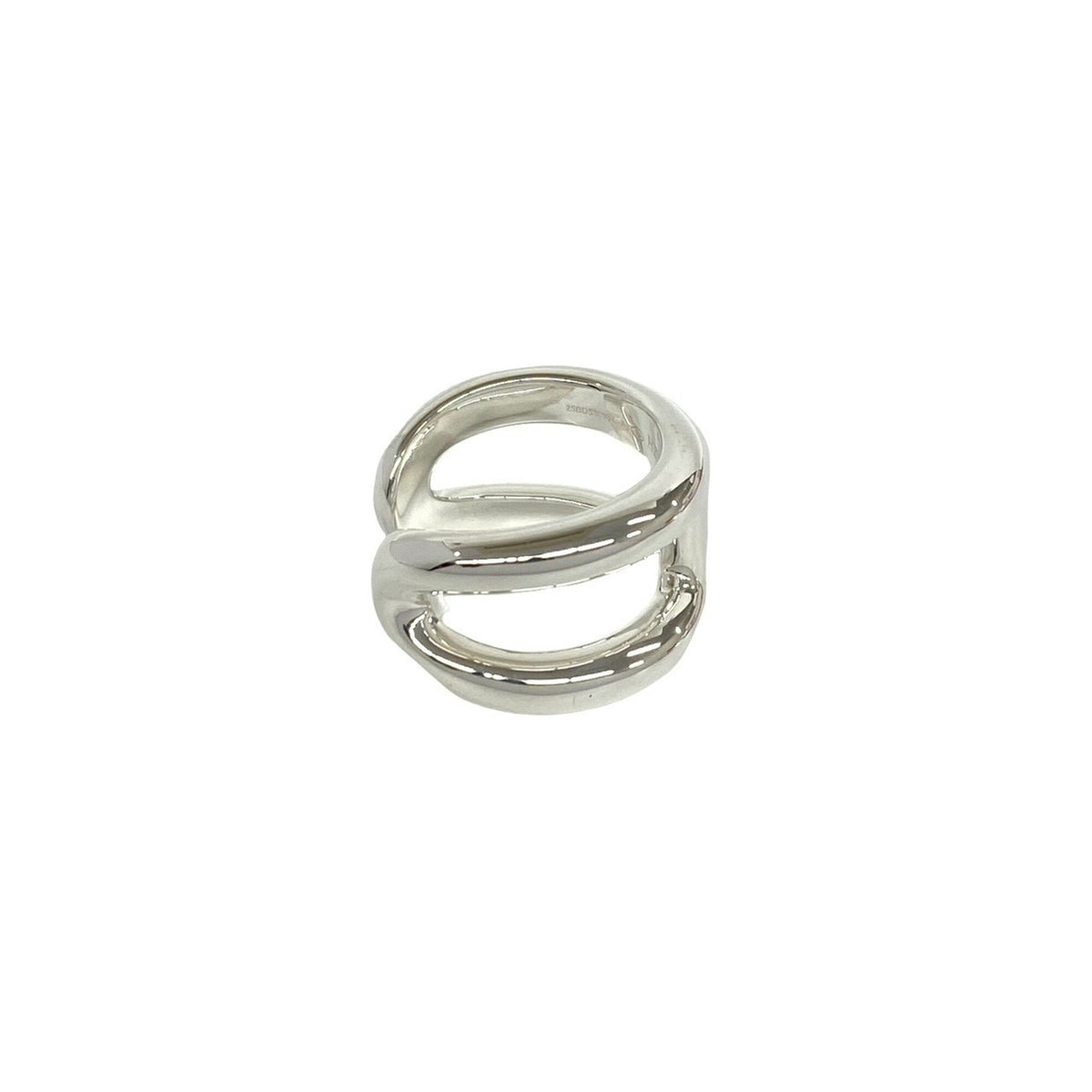 Hermes Silver Silver 925 Band Ring (Pre-Owned)