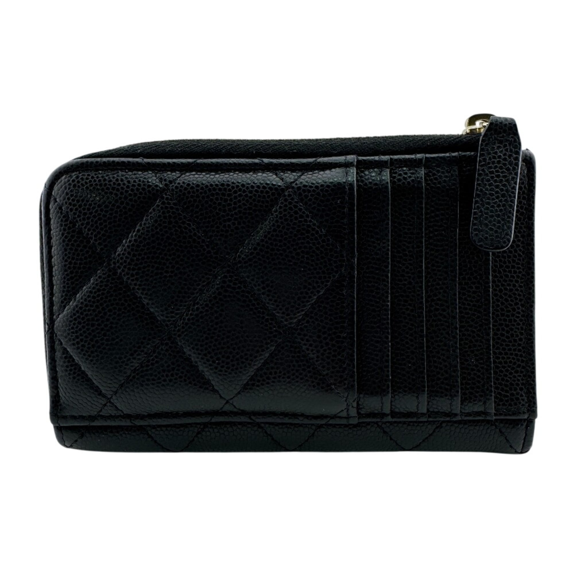 Chanel Black Leather Coin Purse/Coin Case (Pre-Owned)