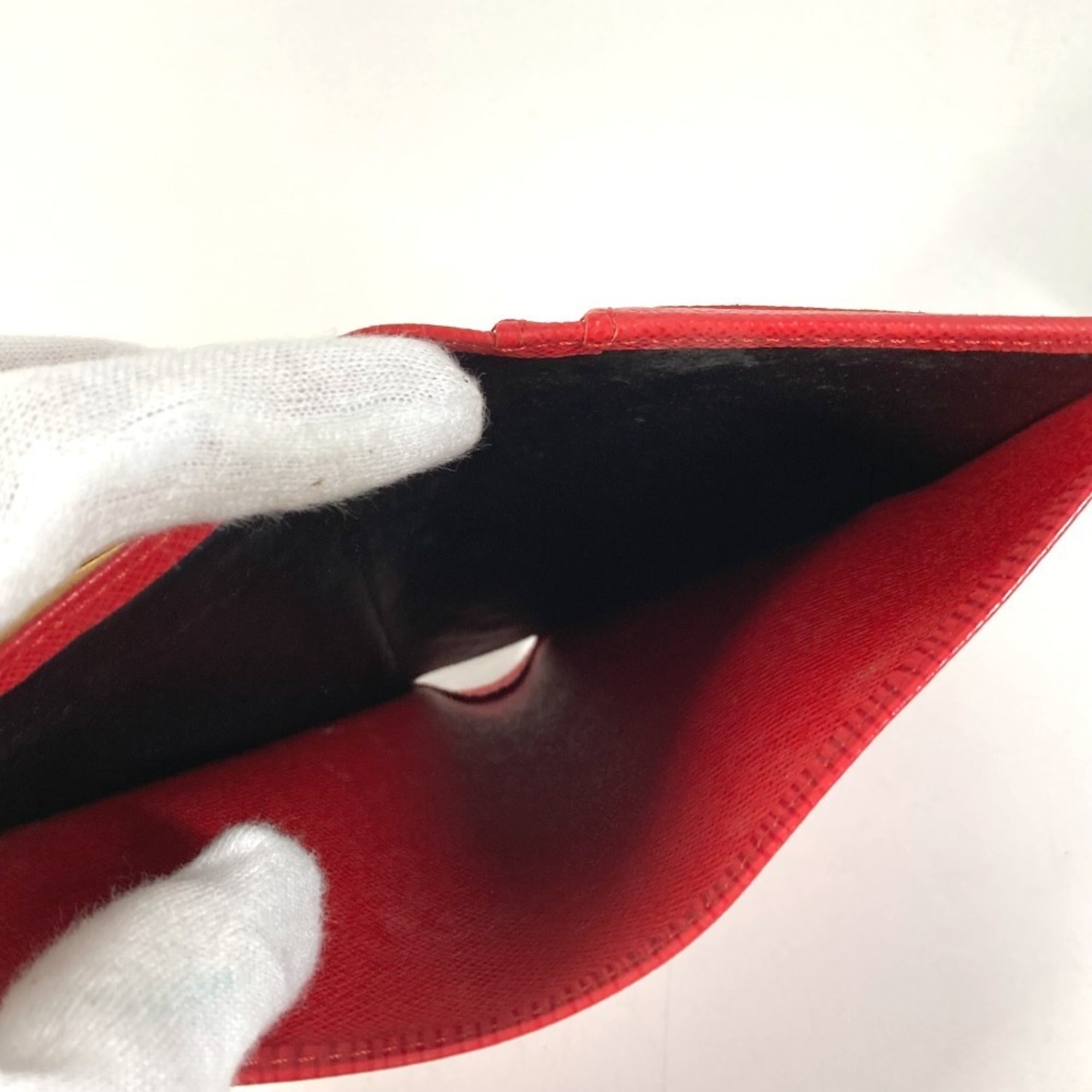 Louis Vuitton Epi Red Color Rouge Epi Leather Wallet (Bi-Fold) (Pre-Owned)