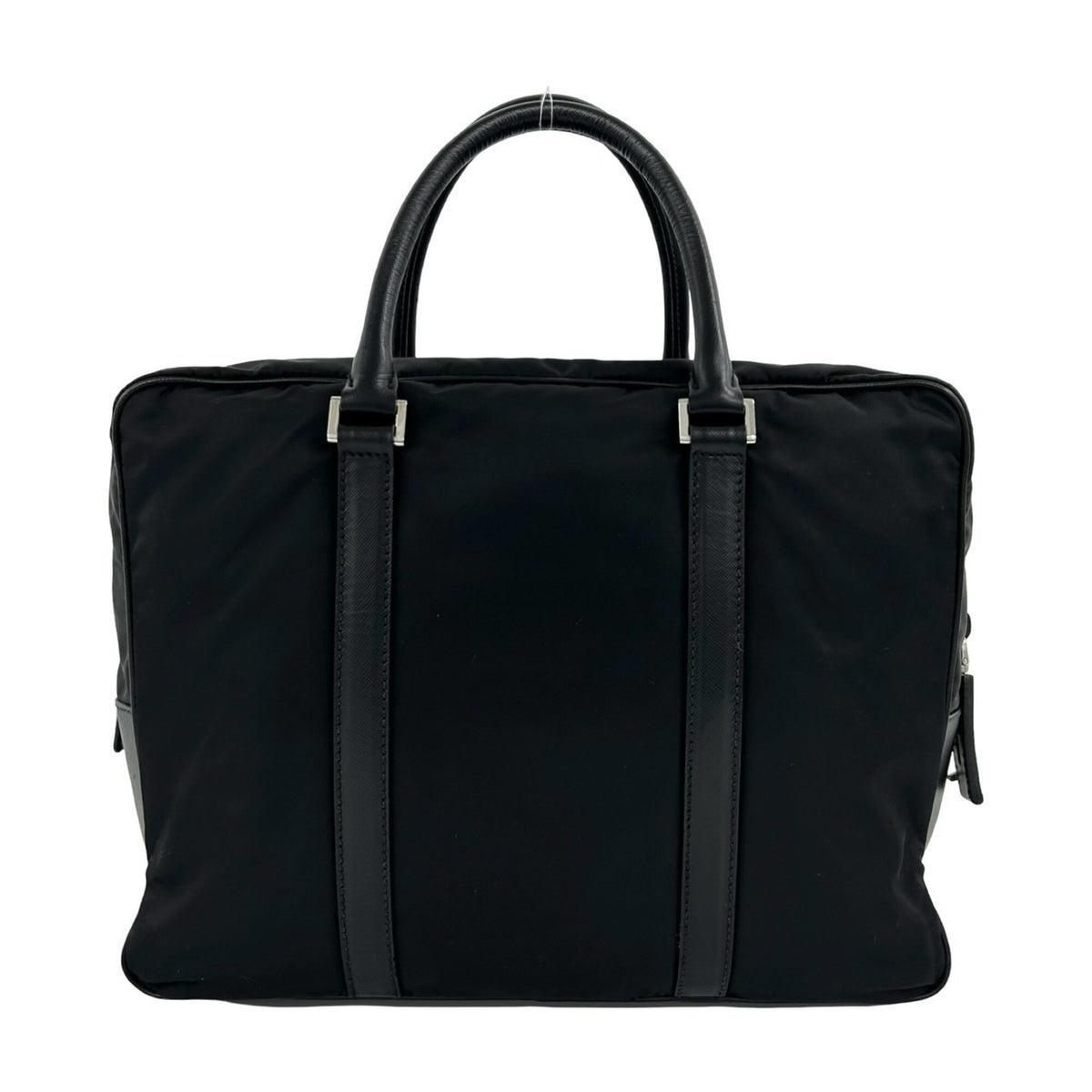 Prada Black Nylon Leather Briefcase (Pre-Owned)