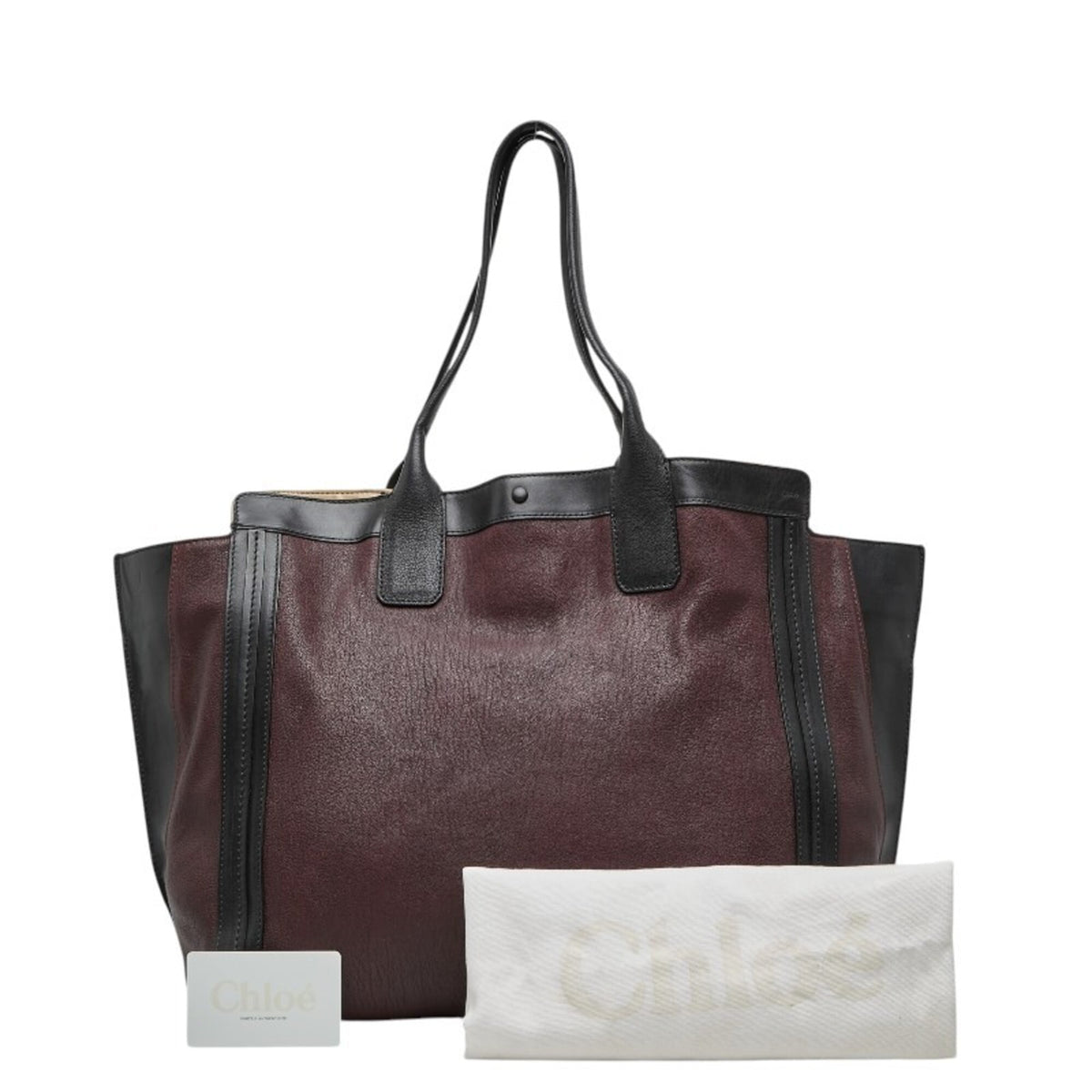 Chloé Alison Black Brown Leather Tote Bag (Pre-Owned)