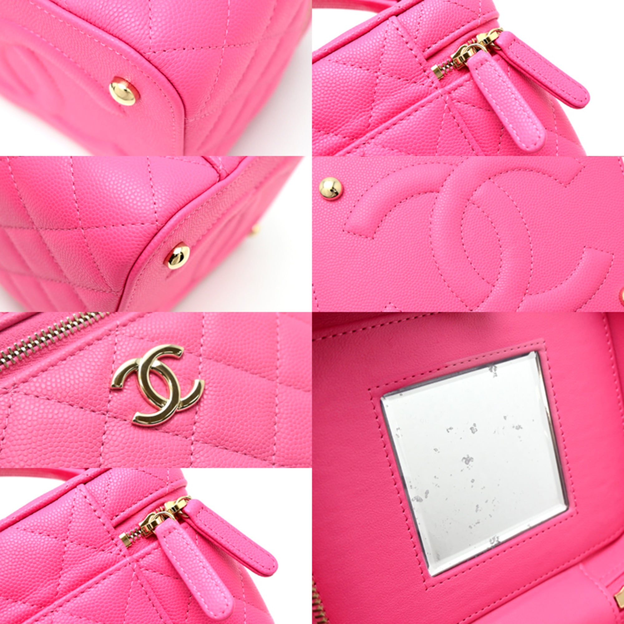 Chanel Pink Grained Calfskin Shoulder Bag (Pre-Owned)