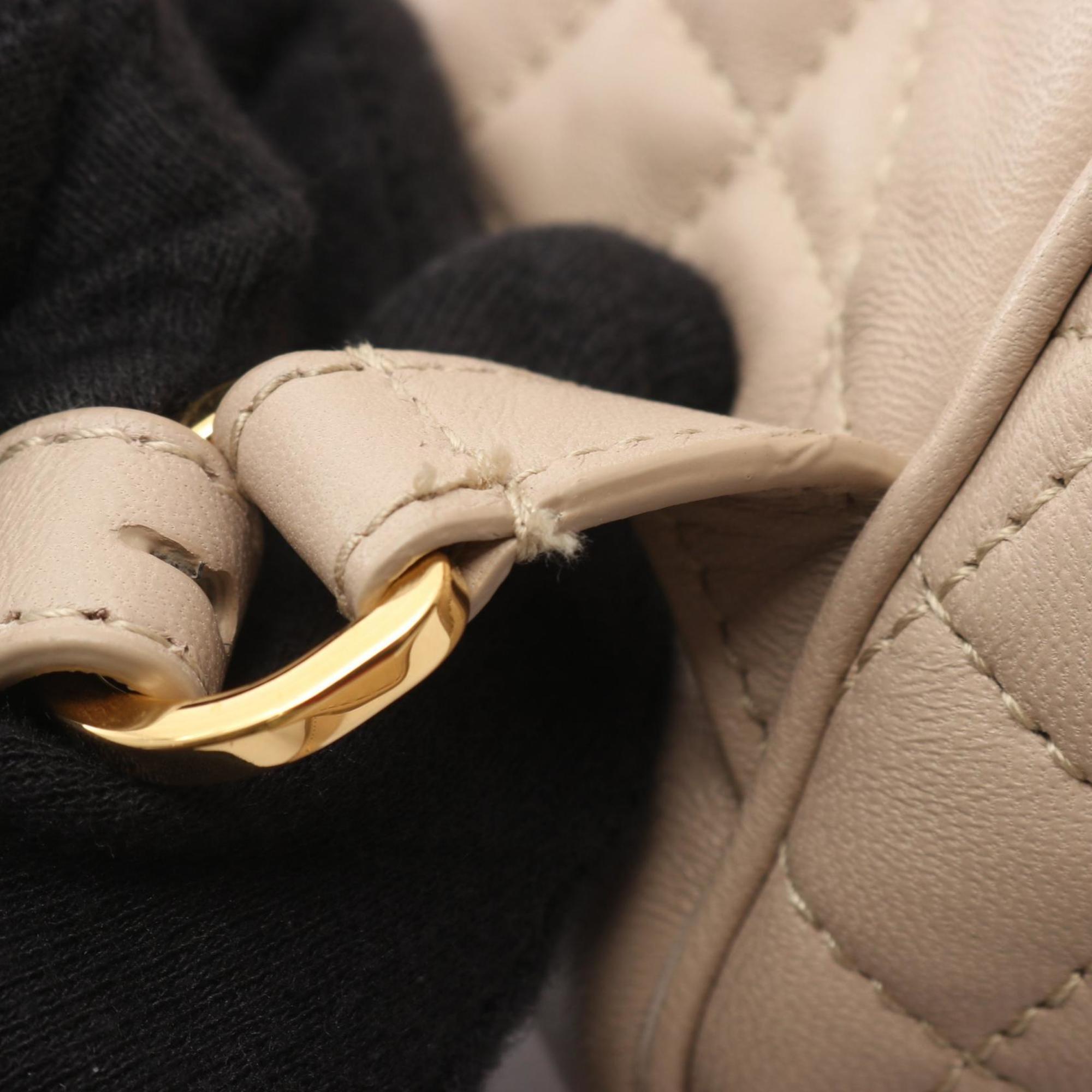 Christian Dior Beige Leather Backpack Handbag (Pre-Owned)