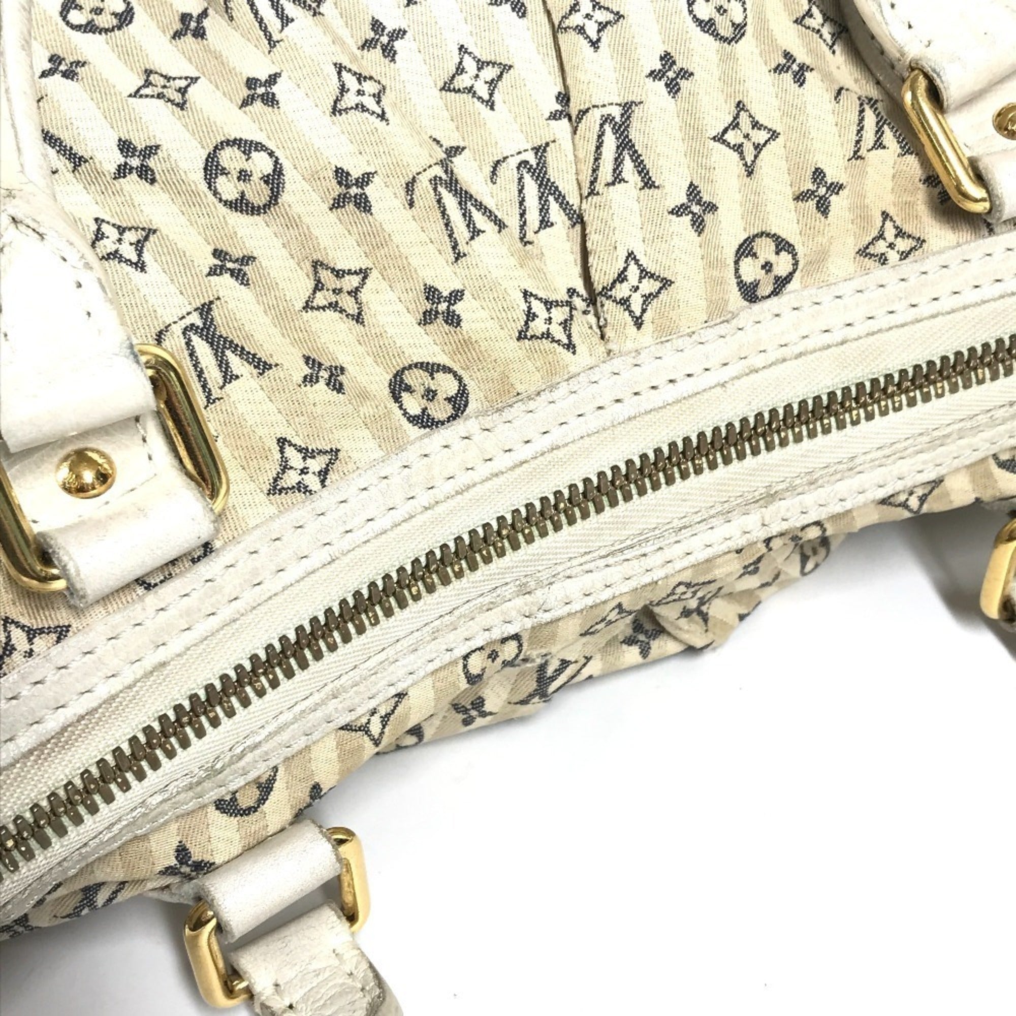 Louis Vuitton Monogram Mini Lin Beige White Monogram Mini Lin Handbag Tote Bag (Pre-Owned)