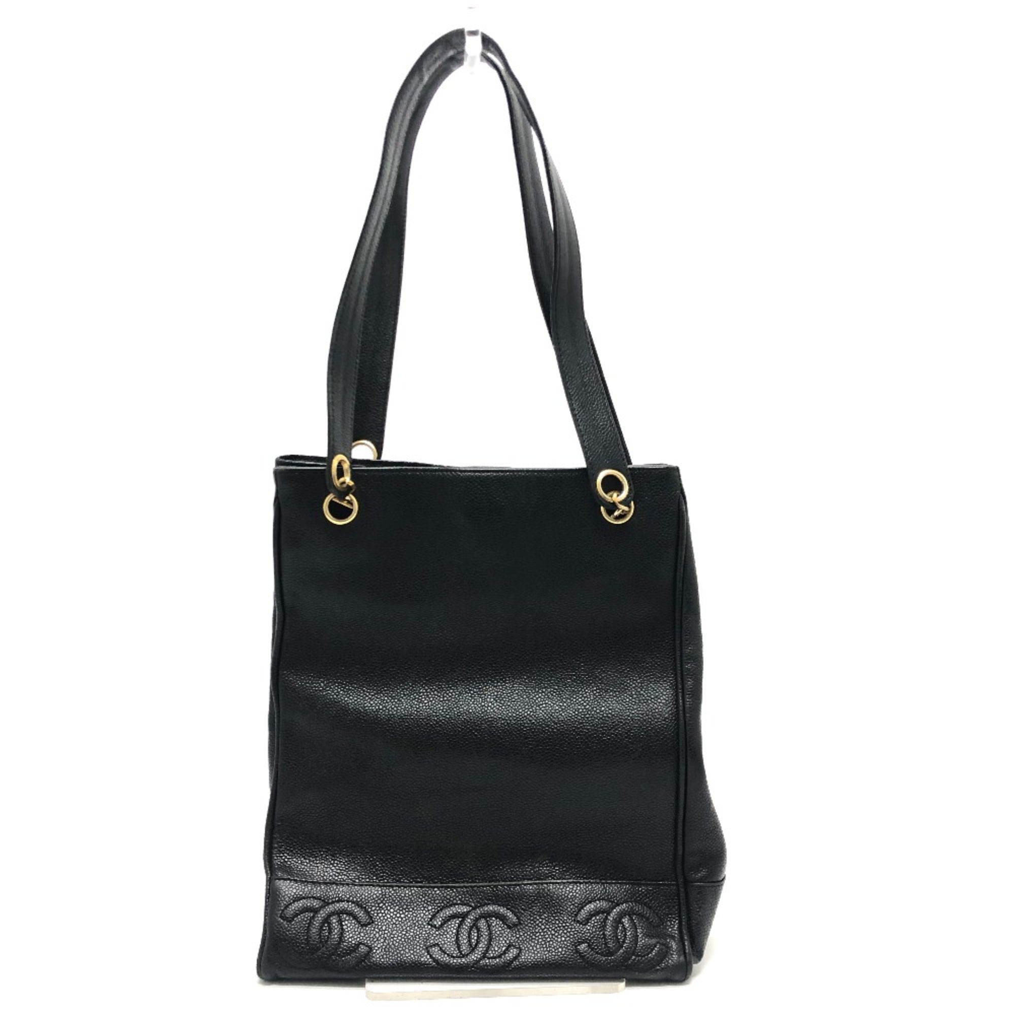 Chanel Black Leather Tote Bag (Pre-Owned)