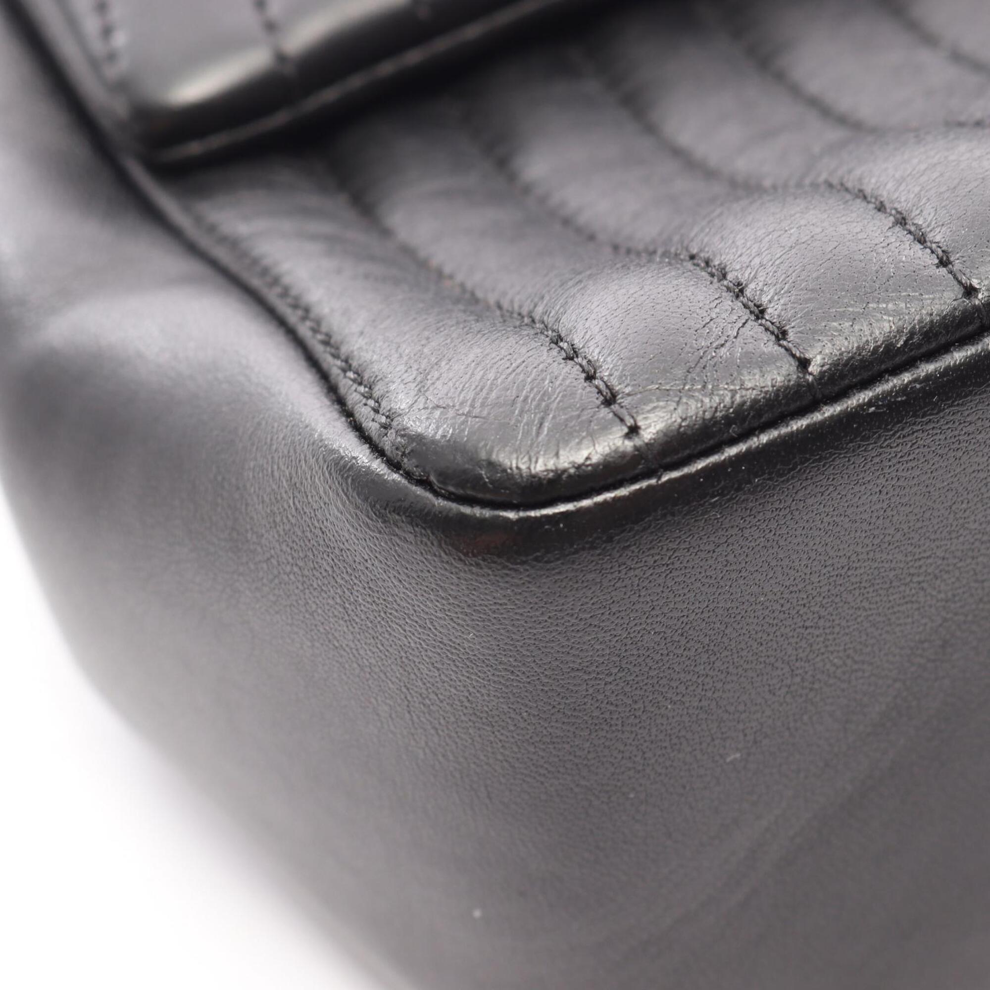 Chanel Black Leather Handbag Shoulder Bag (Pre-Owned)