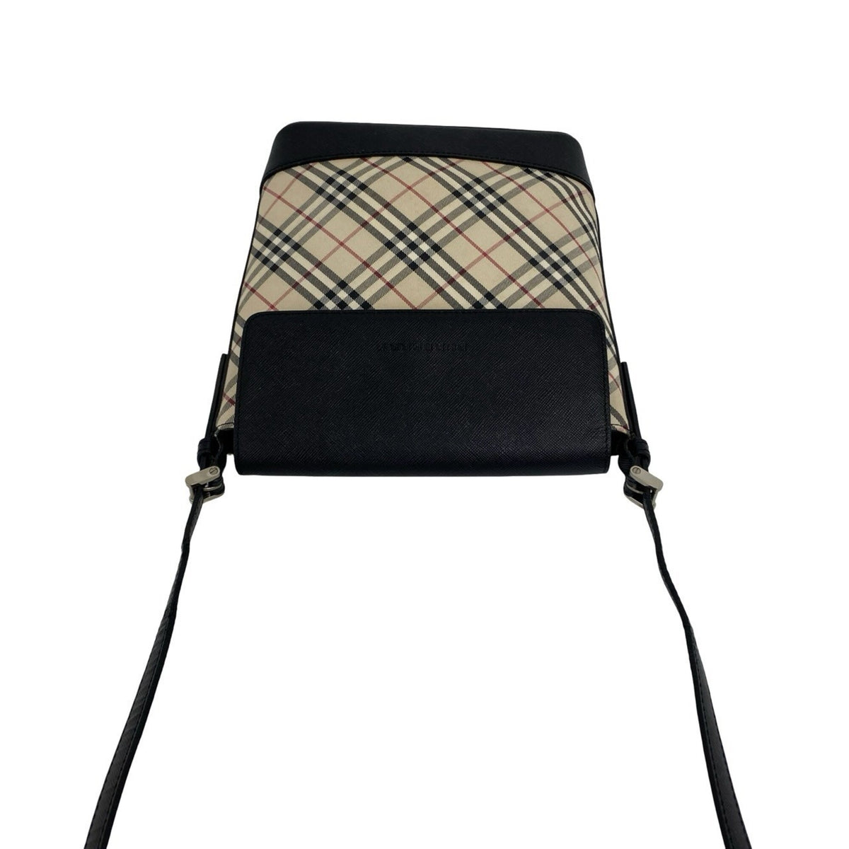 Burberry Beige Black Canvas Leather Pochette Shoulder Bag (Pre-Owned)