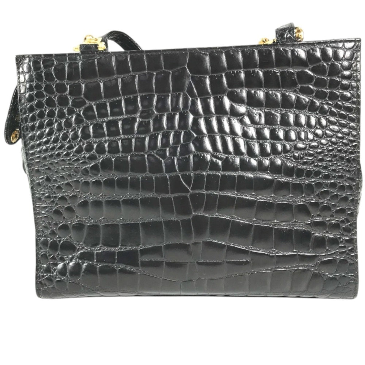 Versace Black Leather Shoulder Bag Tote Bag (Pre-Owned)