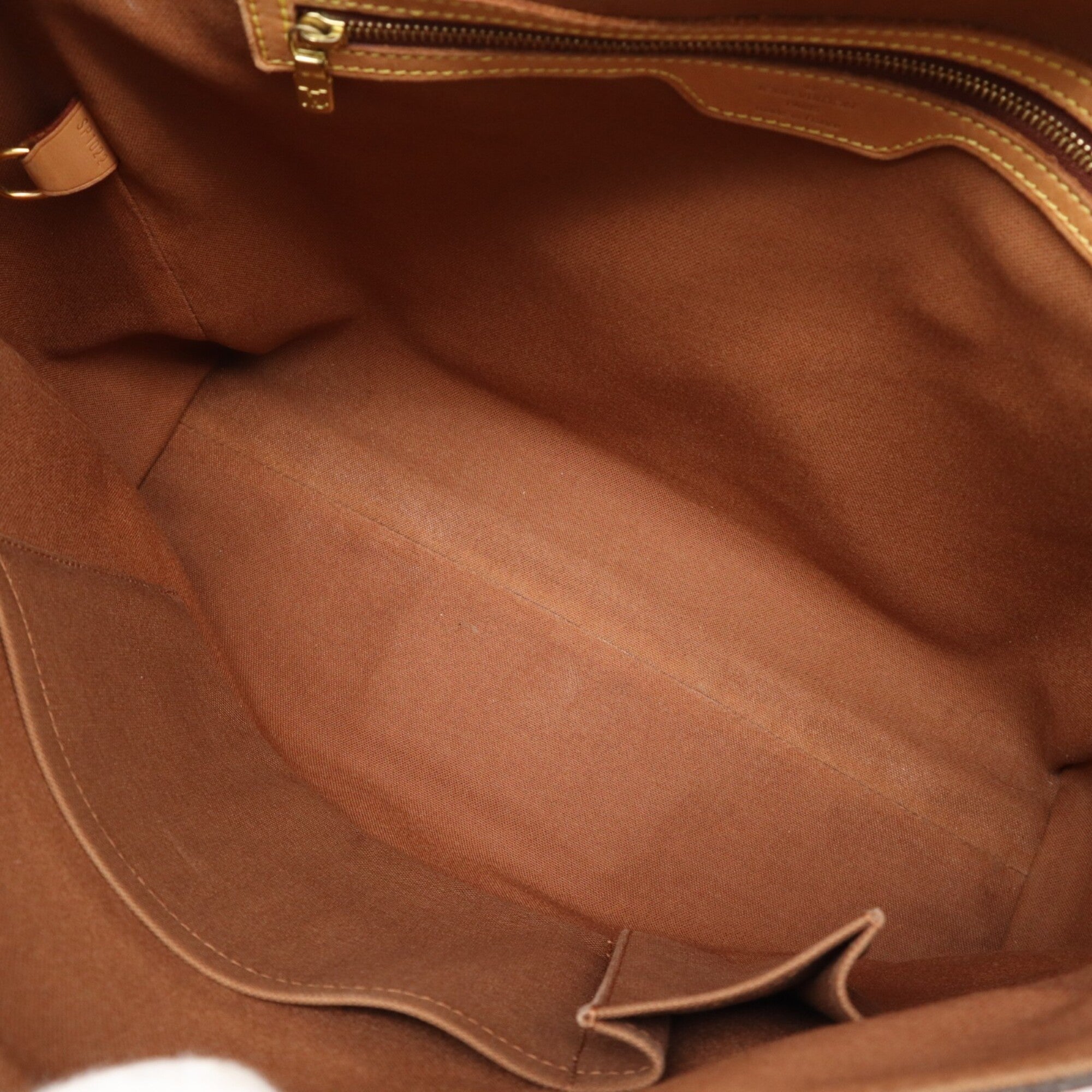 Louis Vuitton Beige Brown Monogram Coated Canvas Leather Shoulder Bag (Pre-Owned)