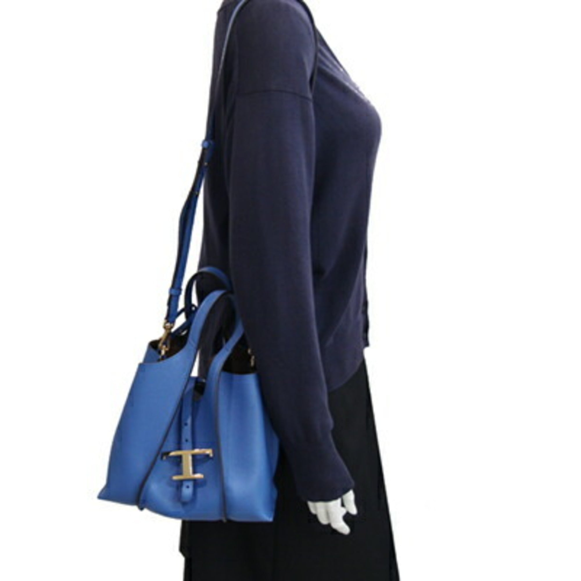 Tod's Blue Leather Handbag Shoulder Bag (Pre-Owned)