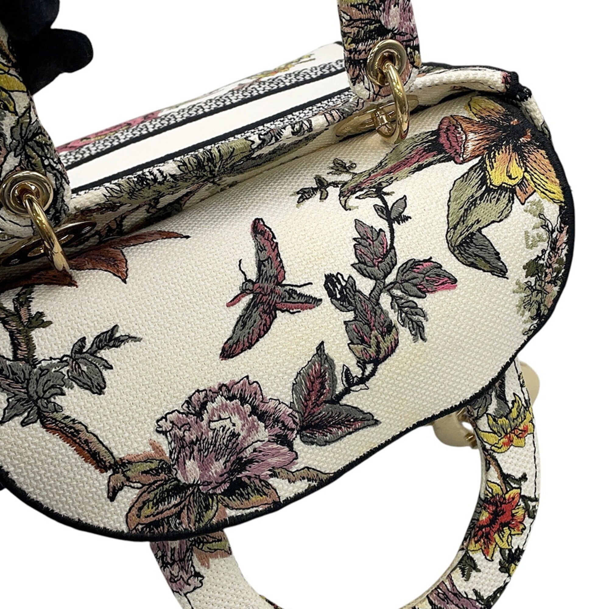 Christian Dior Multi-Color White Canvas Handbag (Pre-Owned)