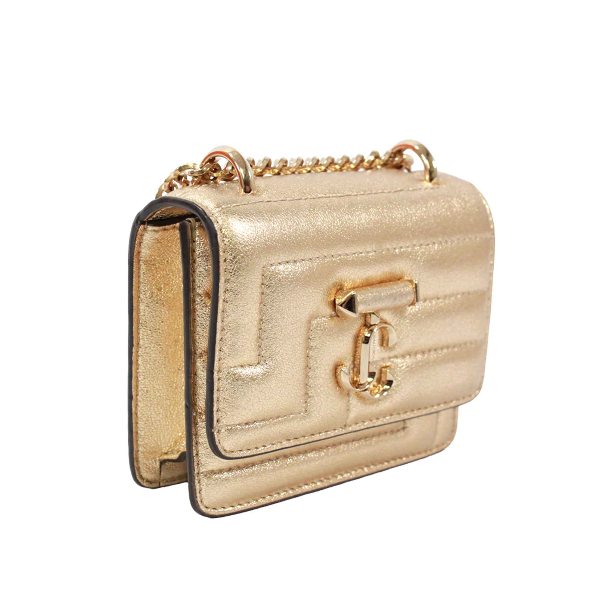 Jimmy Choo Gold Leather Shoulder Bag (Pre-Owned)