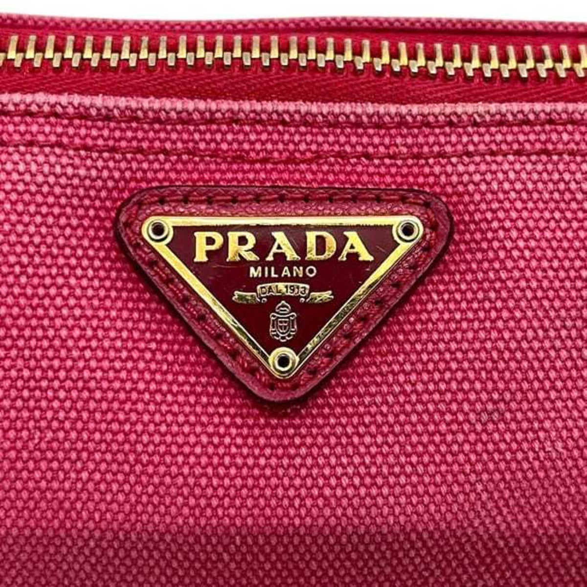 Prada Pink Canvas Pouch (Pre-Owned)
