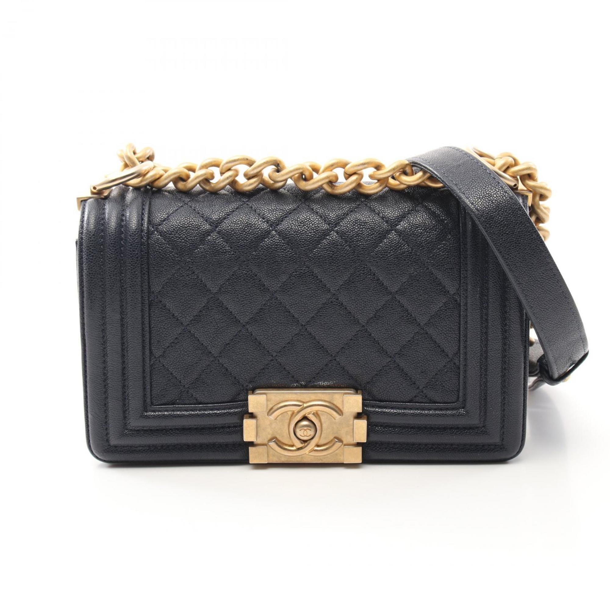 Chanel Navy Leather Shoulder Bag (Pre-Owned)