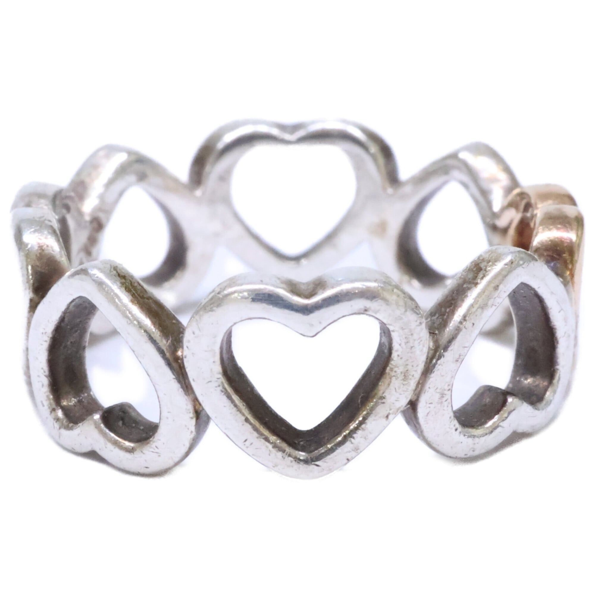 Tiffany Silver Pink Gold Silver 925 Band Ring (Pre-Owned)