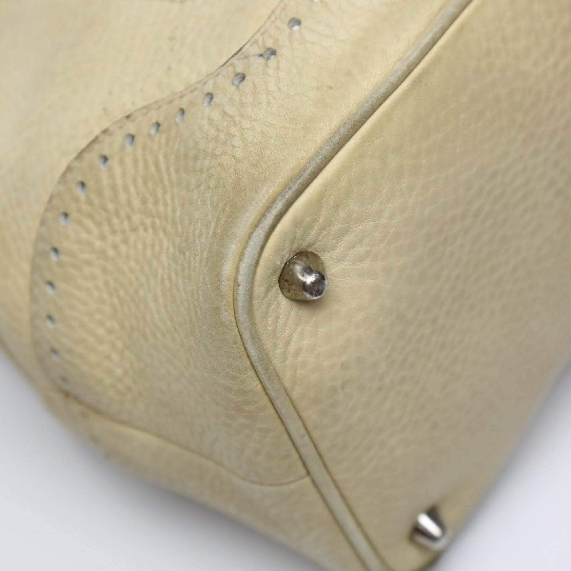 Coach Beige Leather Handbag Tote Bag (Pre-Owned)