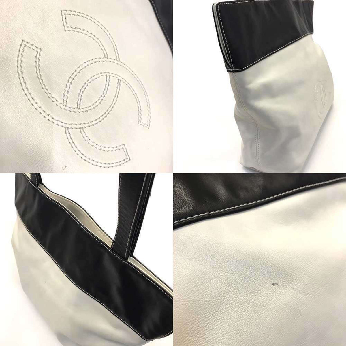 Chanel White Leather Tote Bag (Pre-Owned)