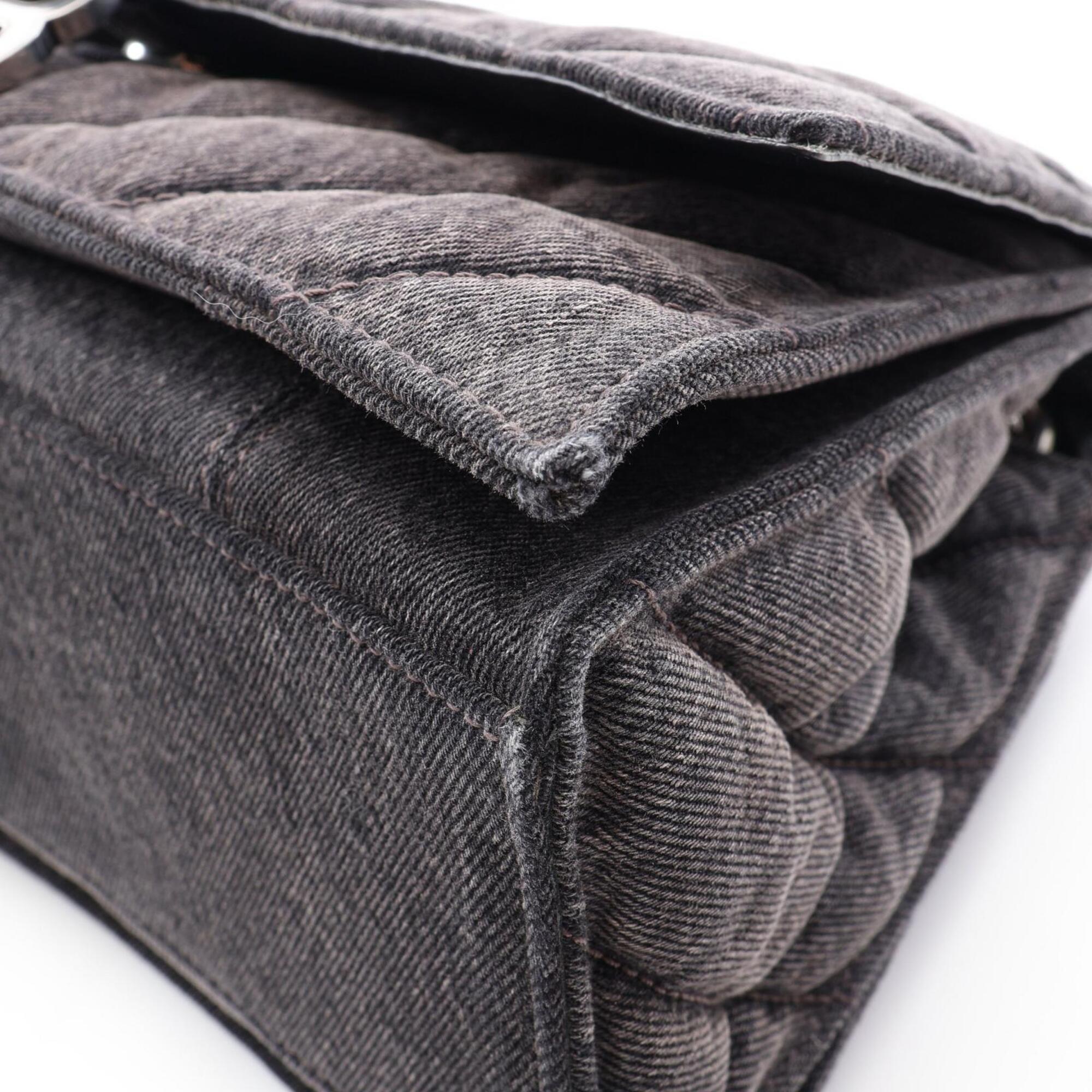 Balenciaga Gray Denim Handbag Shoulder Bag (Pre-Owned)
