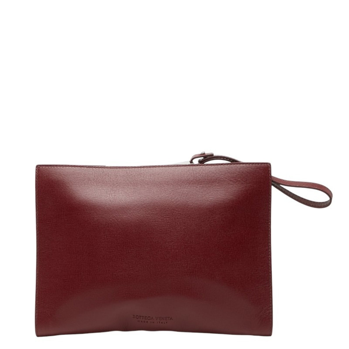 Bottega Veneta Bordeaux Leather Clutch Bag (Pre-Owned)