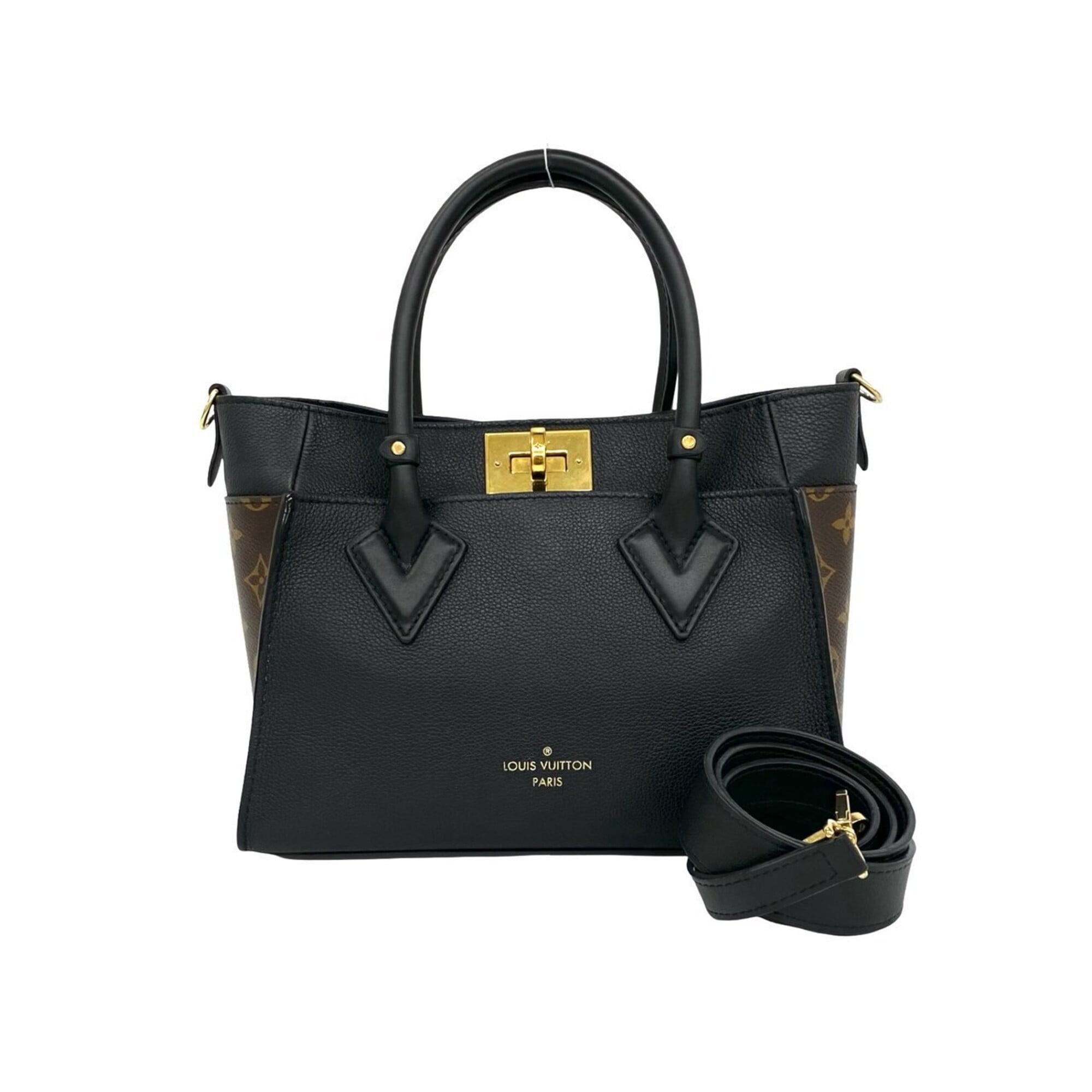 Louis Vuitton Black Brown Leather Pvc Handbag Shoulder Bag (Pre-Owned)